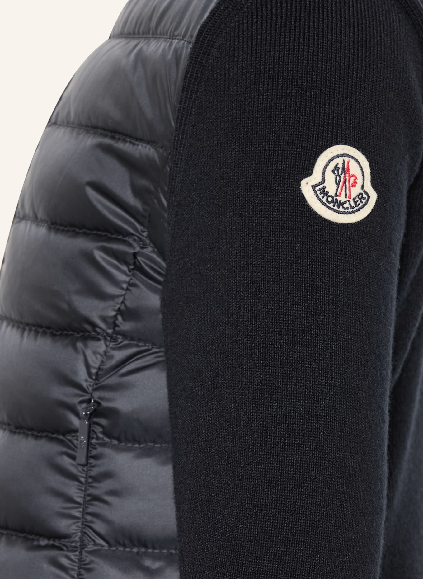 MONCLER enfant Steppjacke im Materialmix: DUNKELBLAU