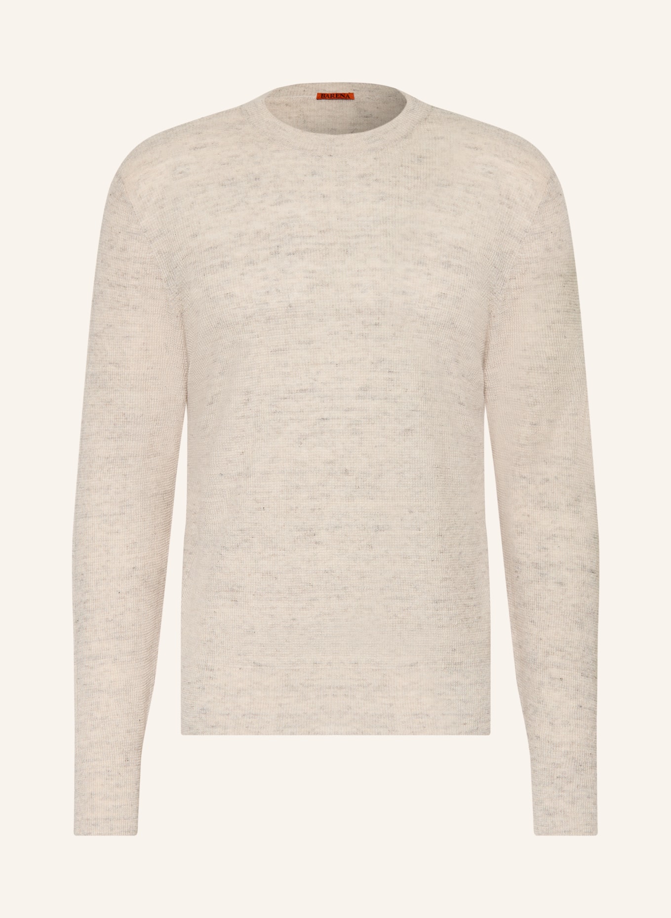 BARENA VENEZIA Svetr s lnem: KRÉMOVÁ / TMAVĚ ŠEDÁ