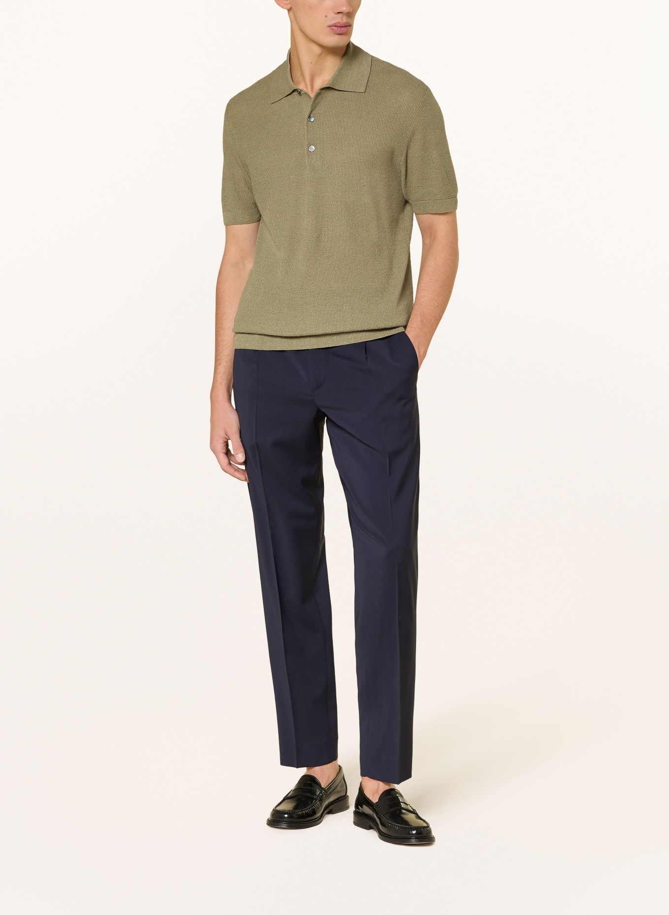 BARENA VENEZIA RISADA knitted polo shirt: OLIVE