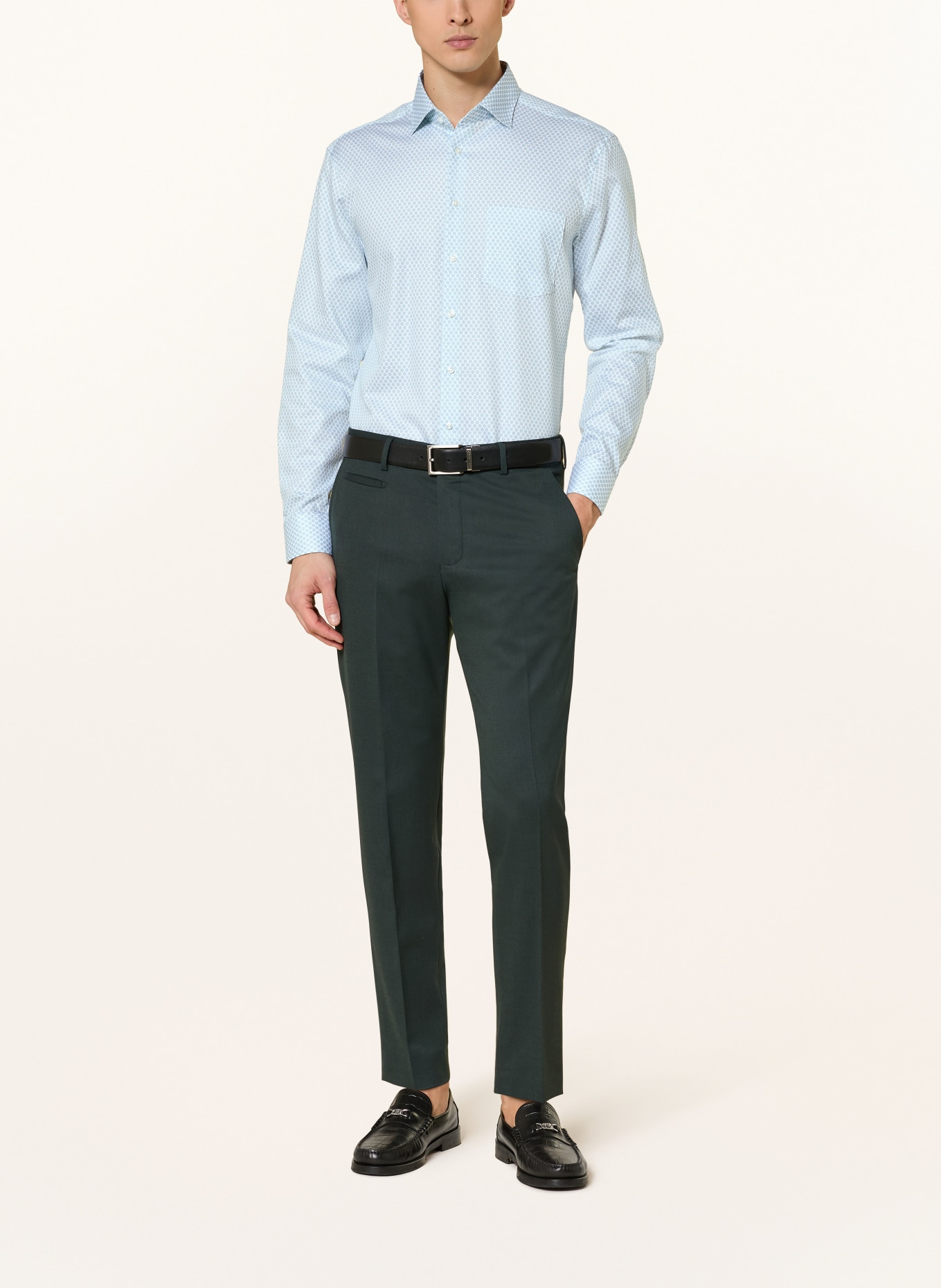 seidensticker Regular fit shirt: LIGHT BLUE / ECRU