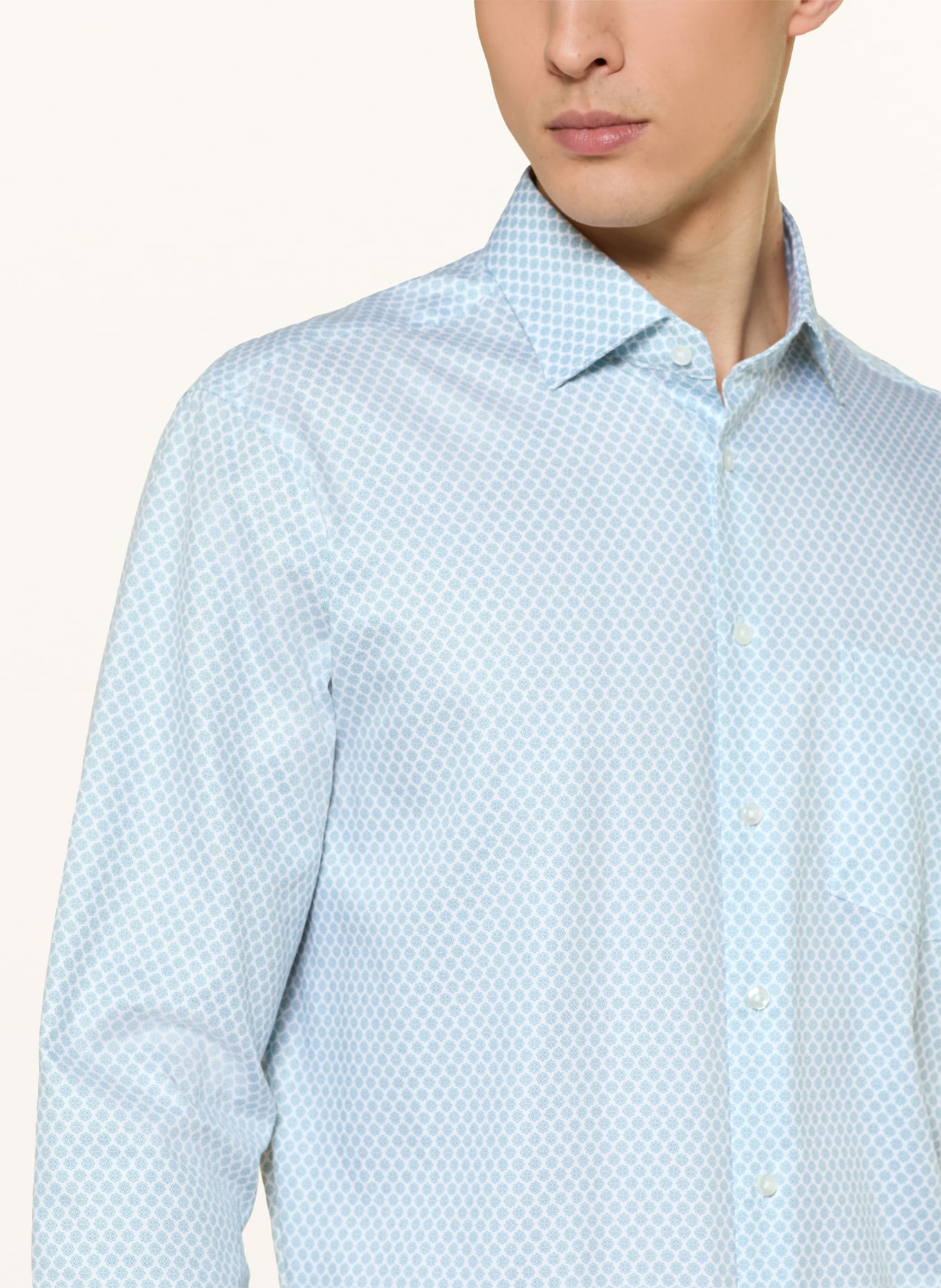 seidensticker Regular fit shirt: LIGHT BLUE / ECRU