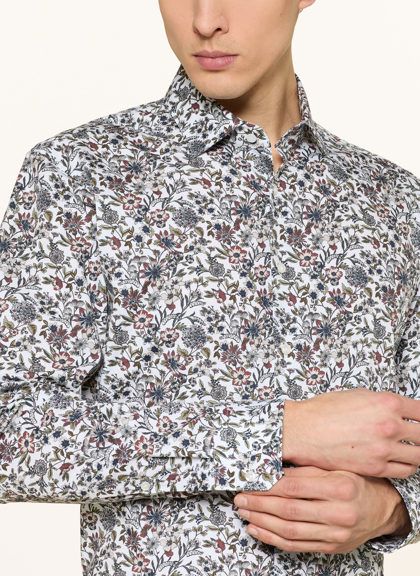 seidensticker Košile Regular Fit: BÍLÁ / BÉŽOVÁ / KHAKI