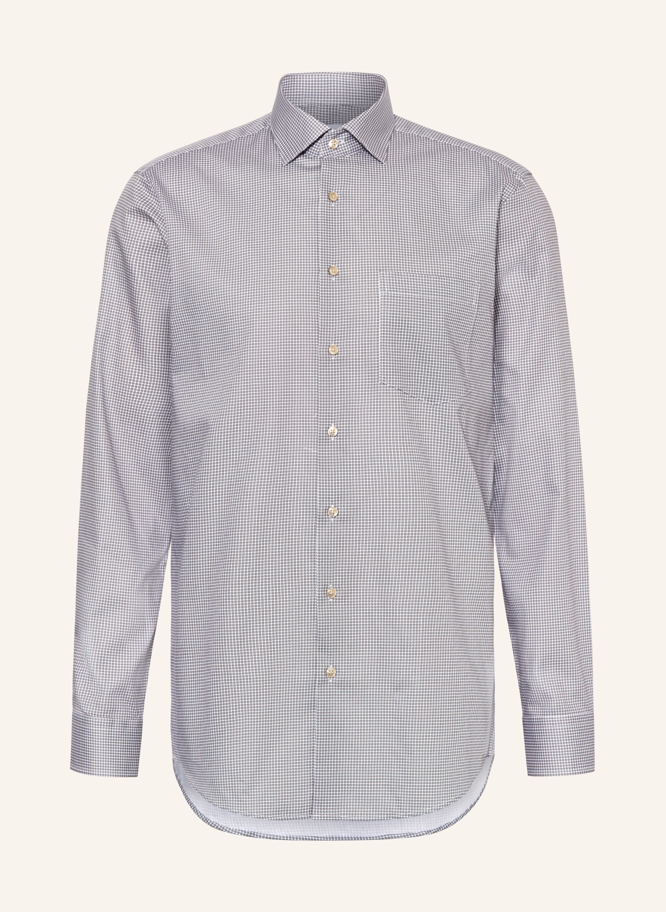 seidensticker Hemd Regular Fit: DUNKELBRAUN / BEIGE / WEISS