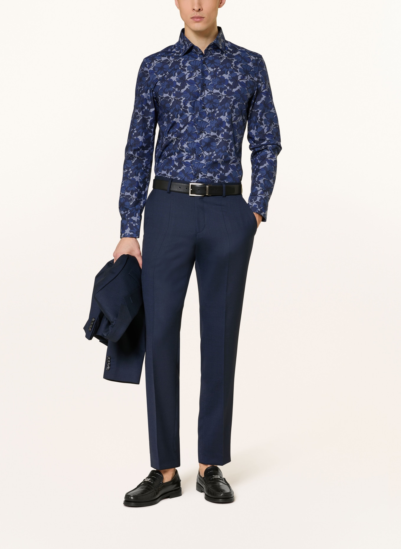 seidensticker Slim fit shirt: DARK BLUE / GRAY