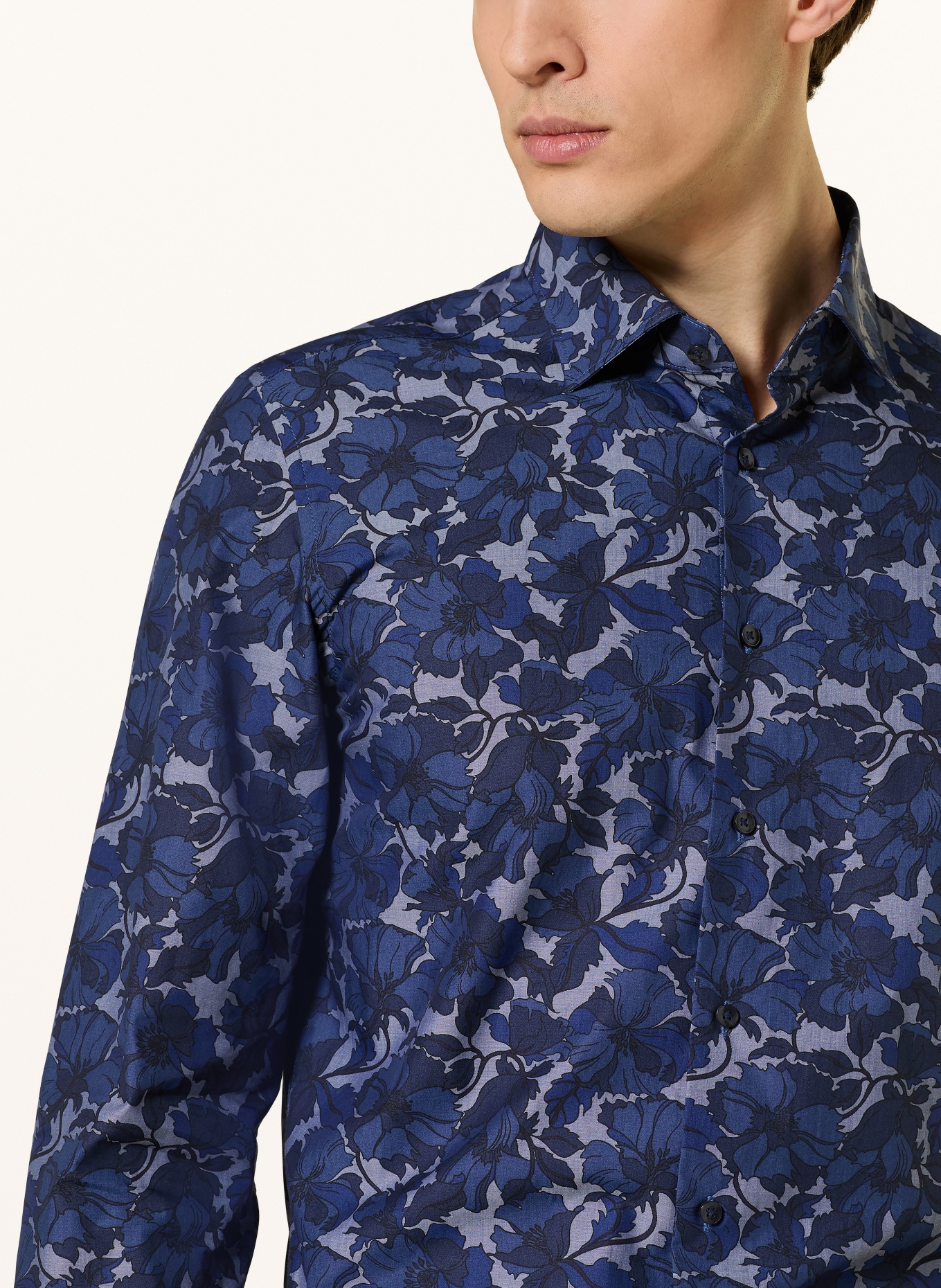 seidensticker Slim fit shirt: DARK BLUE / GRAY
