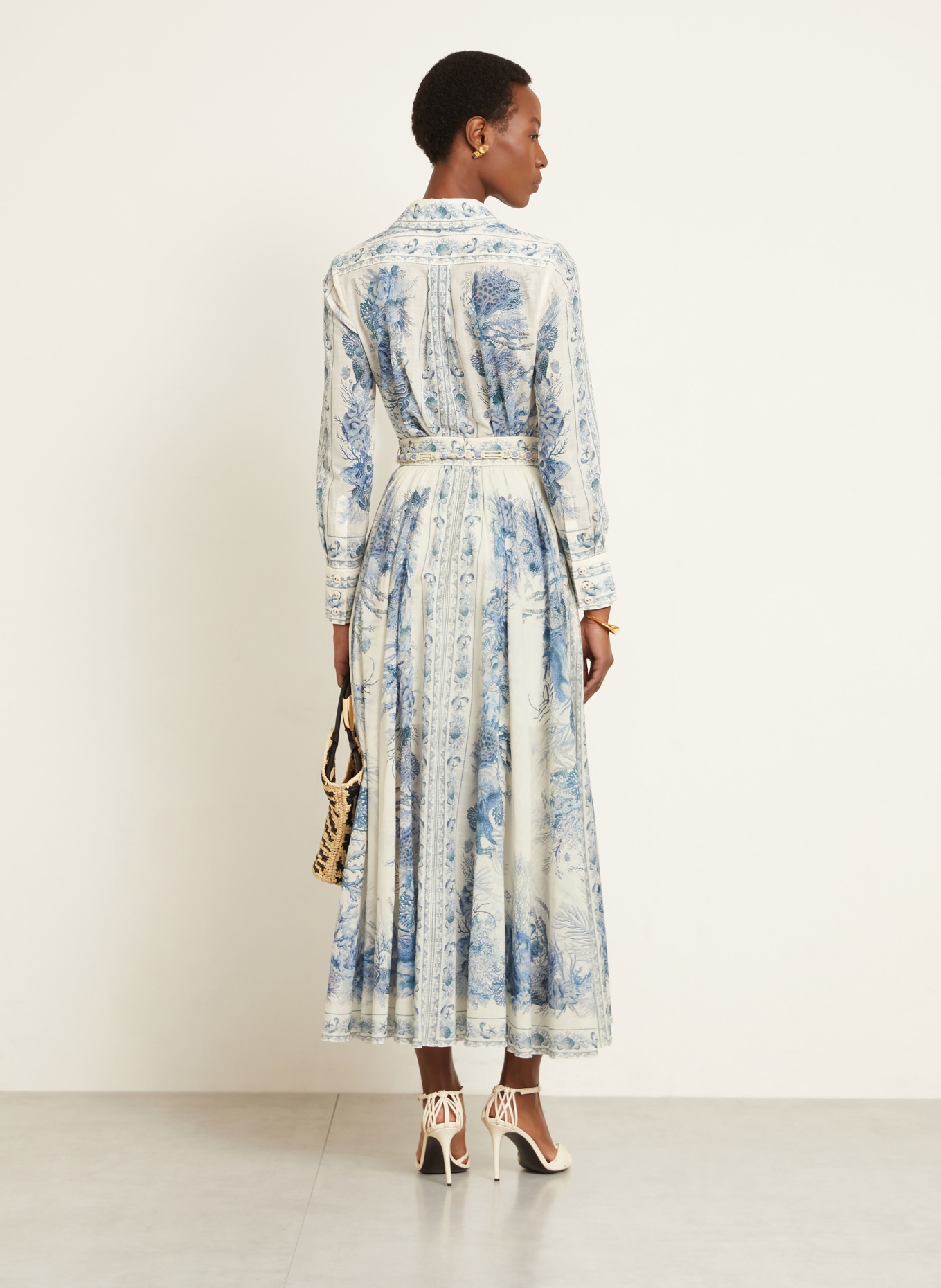 ZIMMERMANN WANDERLUST shirt blouse: ECRU / BLUE