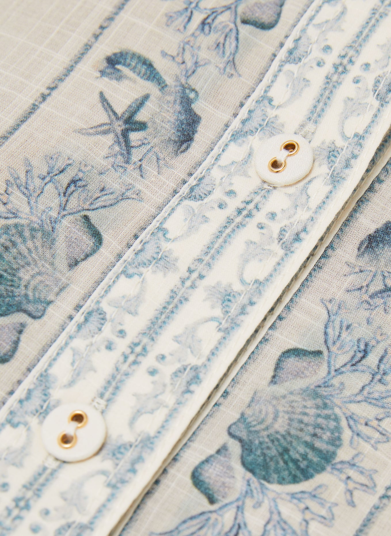 ZIMMERMANN WANDERLUST shirt blouse: ECRU / BLUE