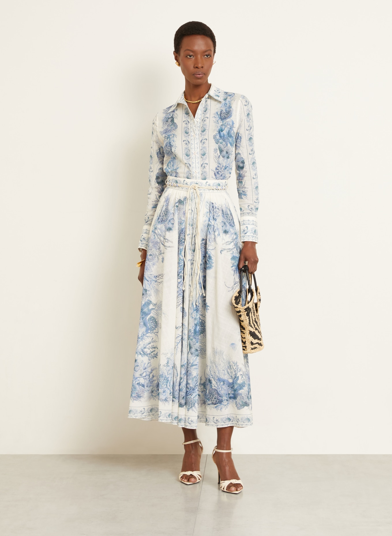 ZIMMERMANN Rock WANDERLUST: ECRU / BLUE
