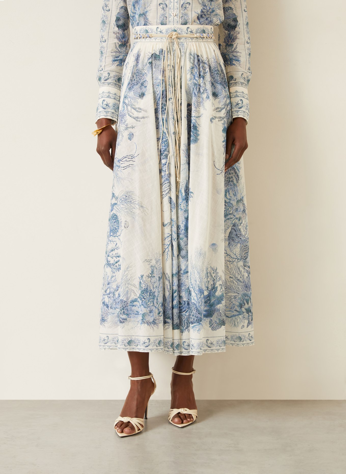 ZIMMERMANN Rock WANDERLUST: ECRU / BLUE