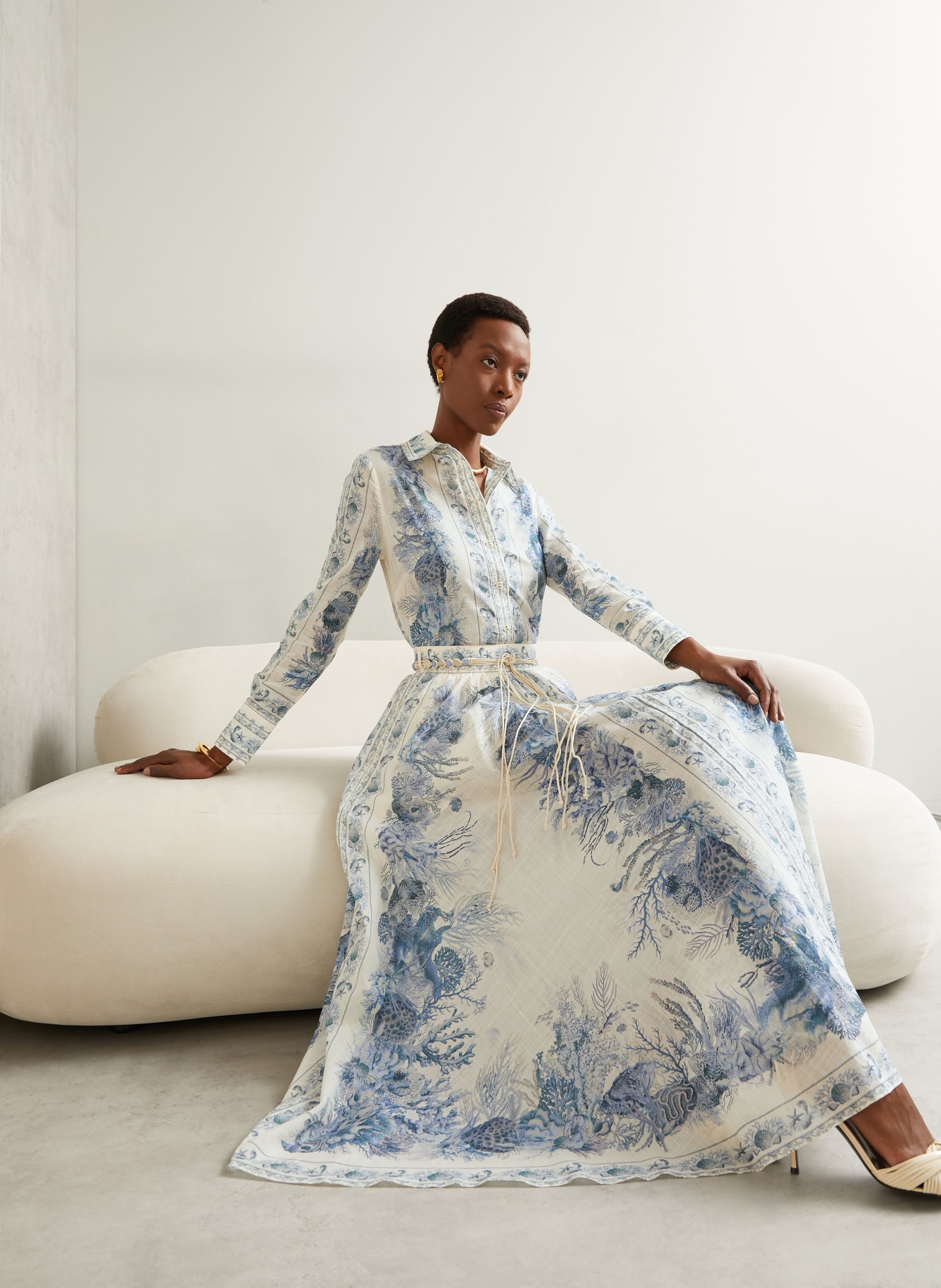 ZIMMERMANN Rock WANDERLUST: ECRU / BLUE