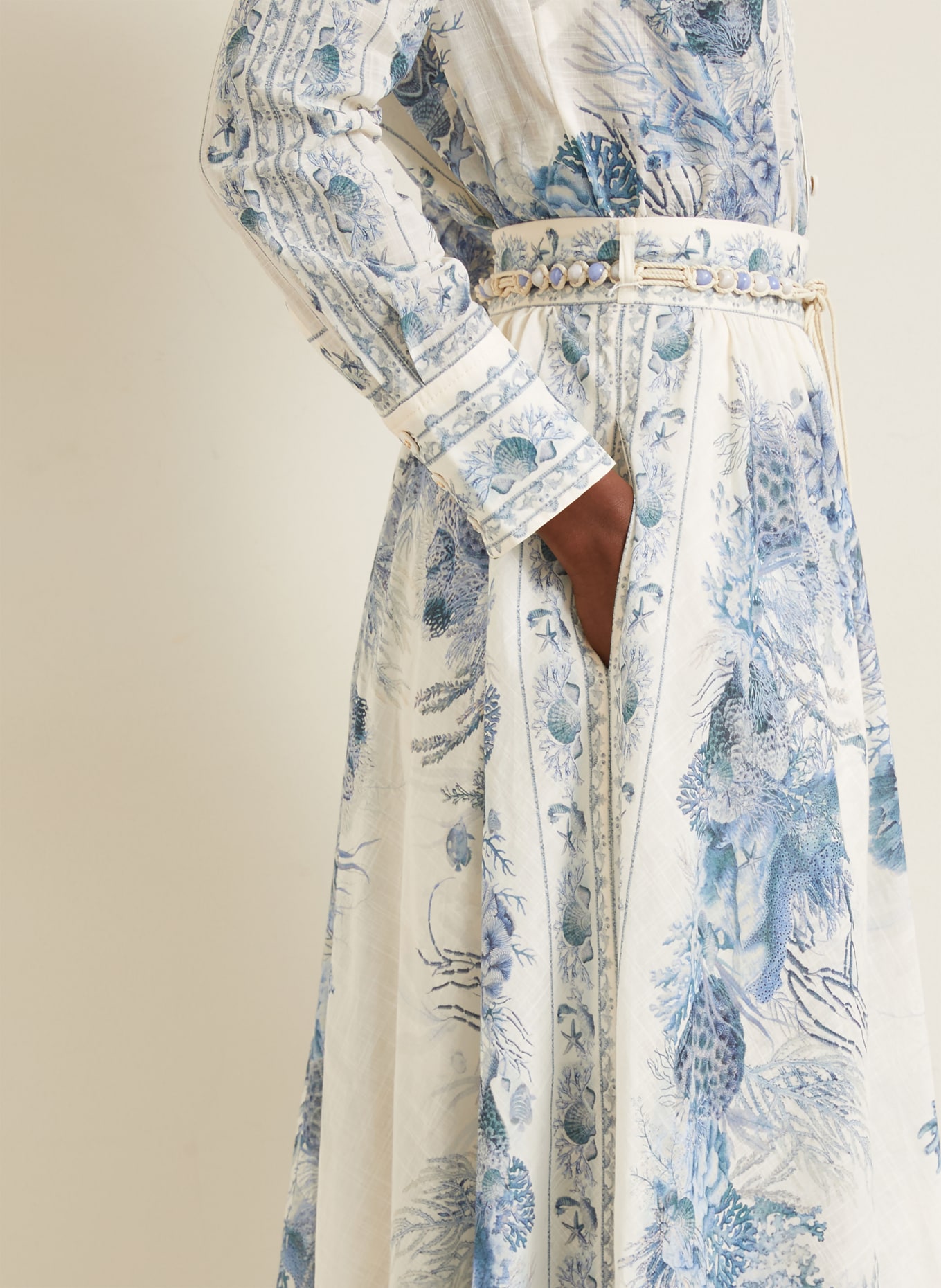 ZIMMERMANN Rock WANDERLUST: ECRU / BLUE