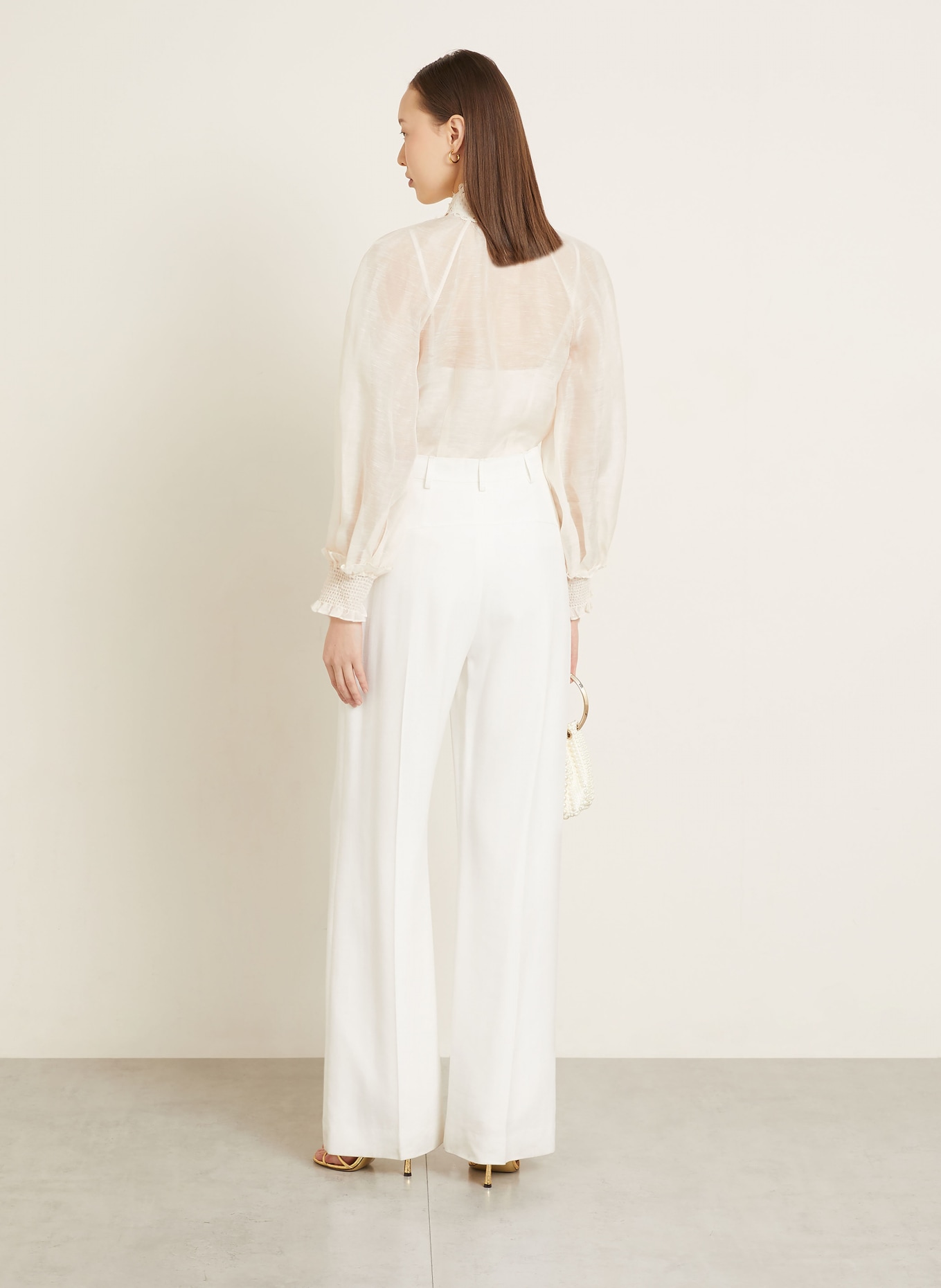 ZIMMERMANN Bluse REBELLION mit Leinen: CREME