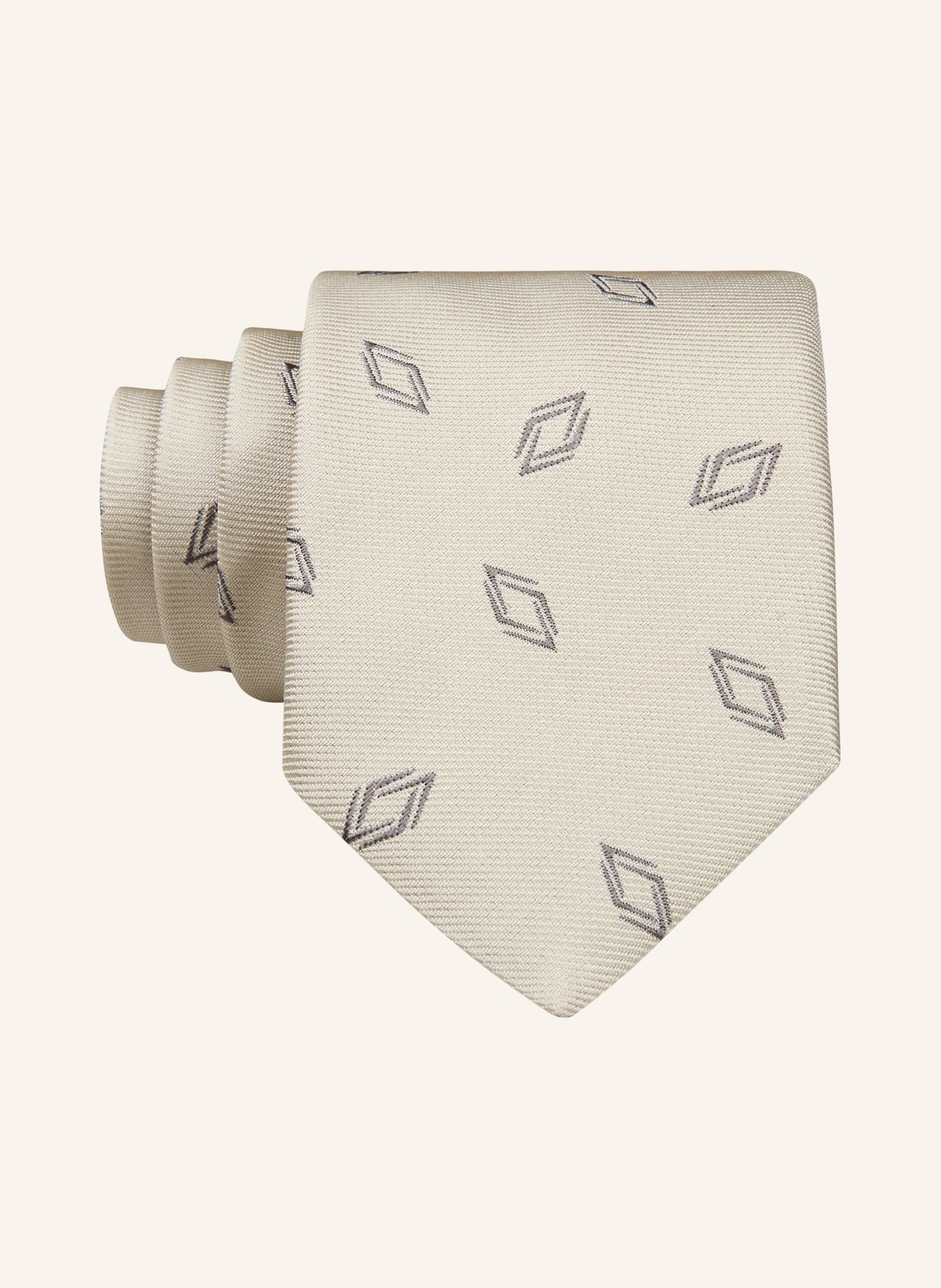 BOSS Krawatte: BEIGE / GRAU