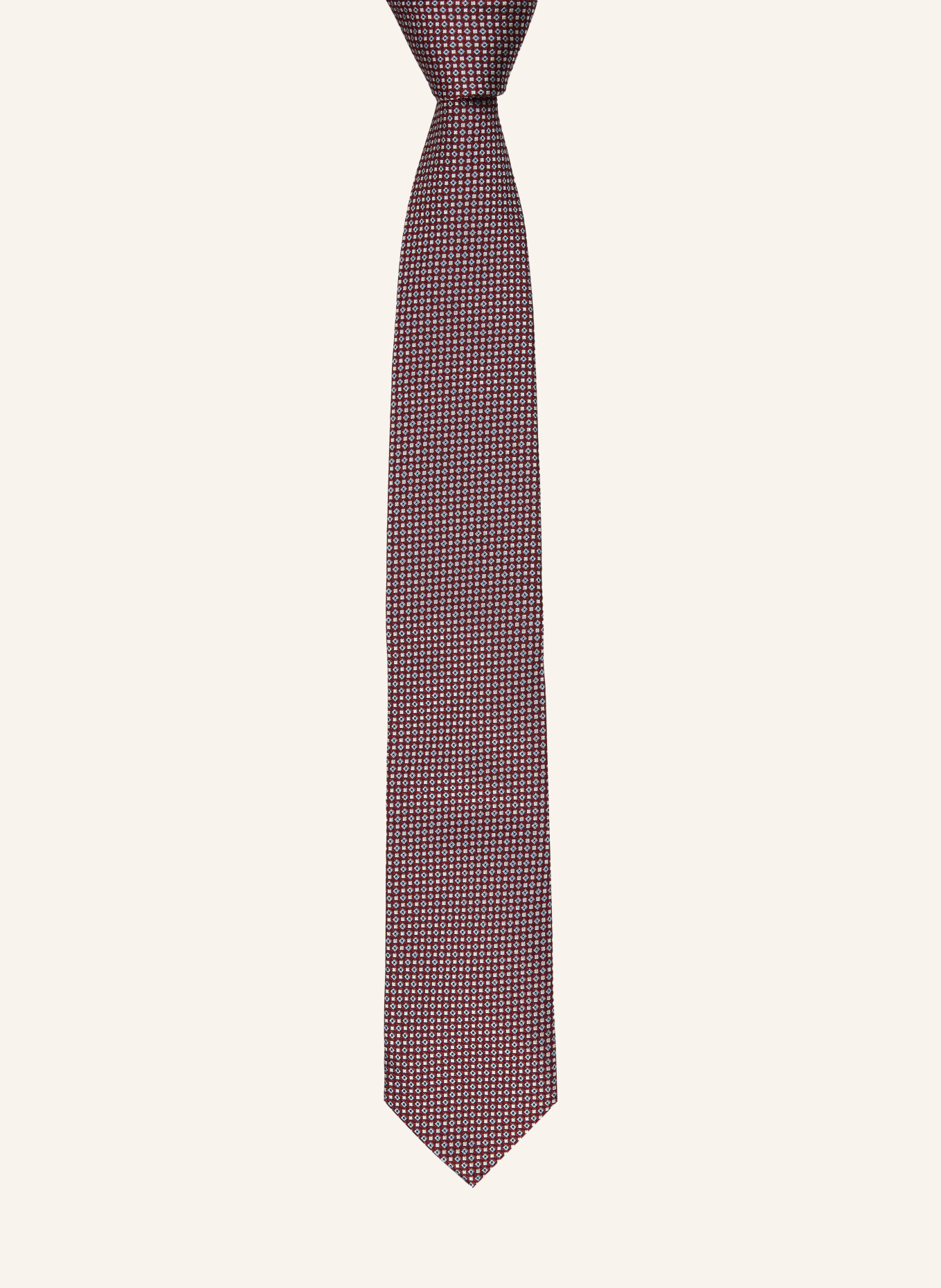 BOSS Silk tie: DARK RED / CREAM / LIGHT BLUE