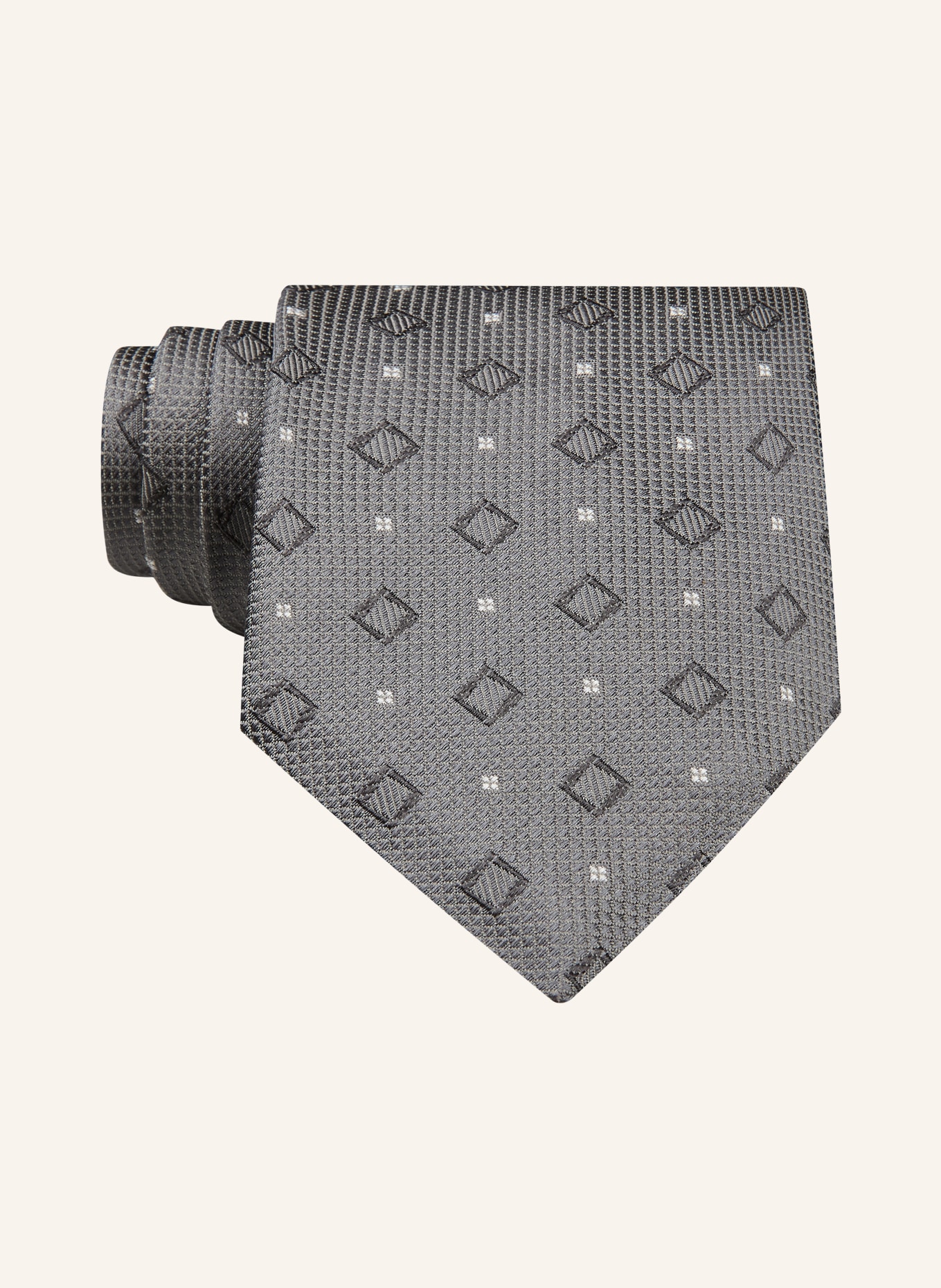 BOSS Krawatte: GRAU / DUNKELGRAU / WEISS