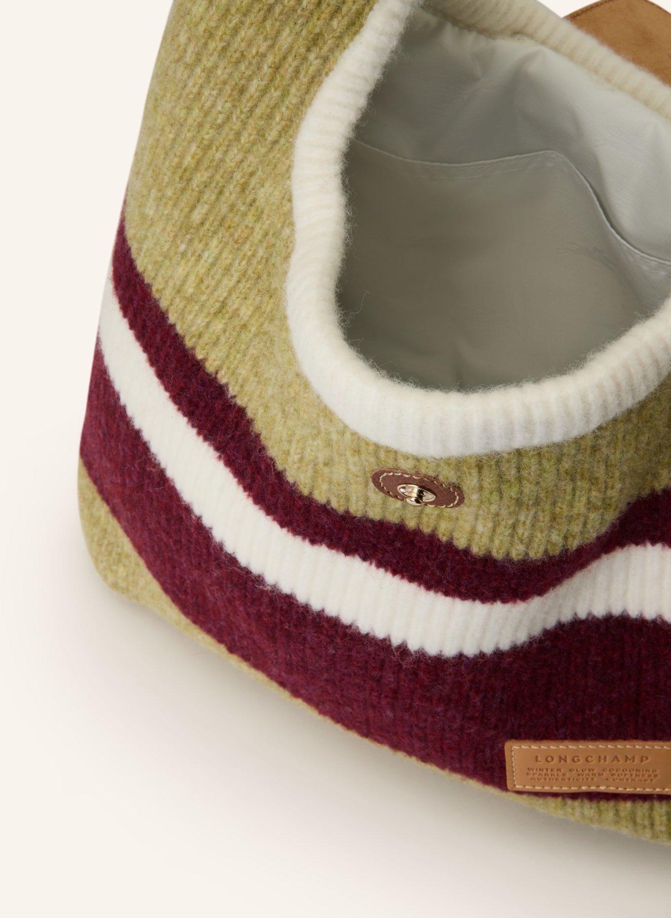 LONGCHAMP Schultertasche LE PLIAGE COLLECTION: OLIV / DUNKELROT / WEISS