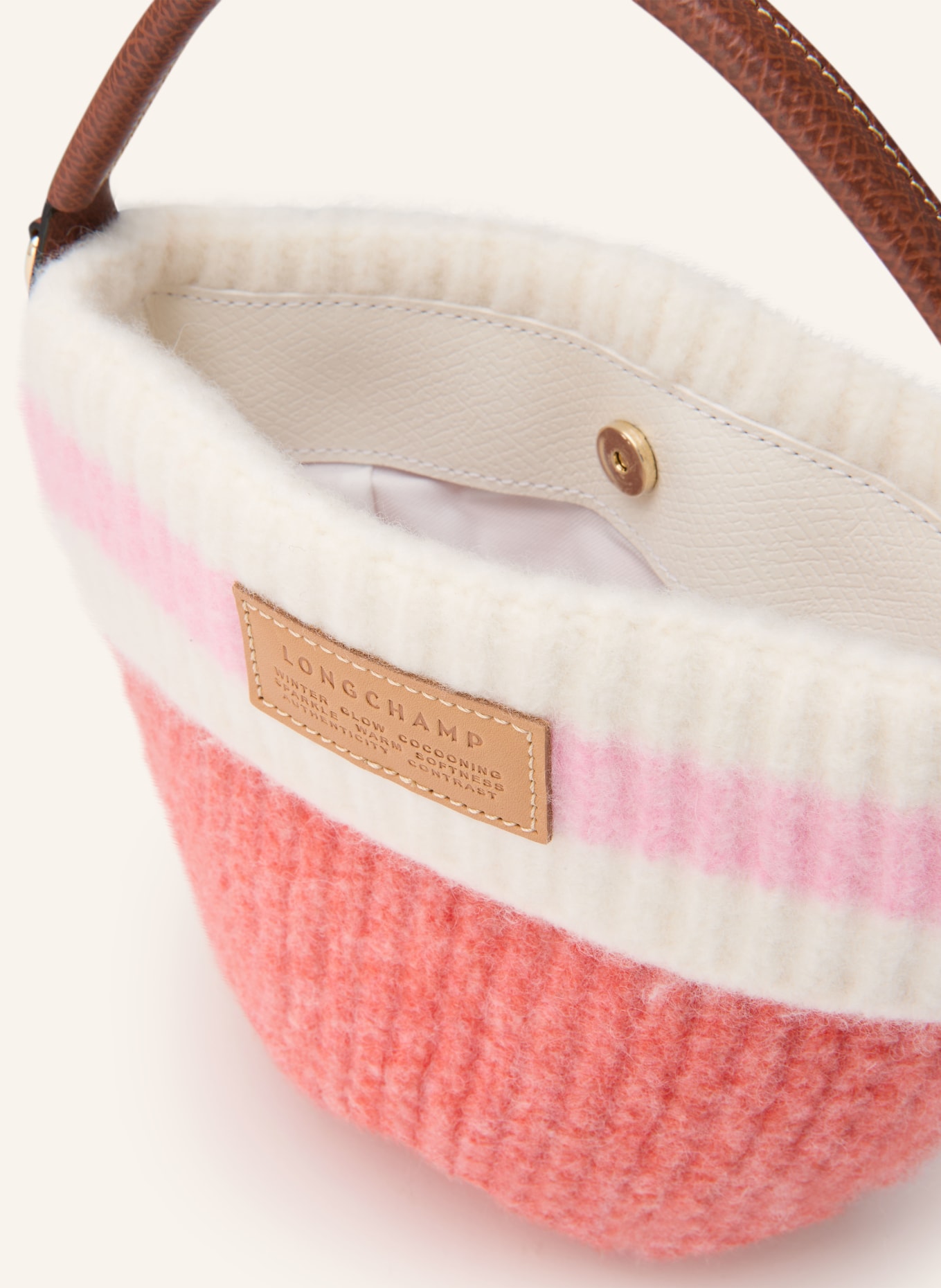 LONGCHAMP Umhängetasche LE PLIAGE: HELLROT / GOLD / BRAUN