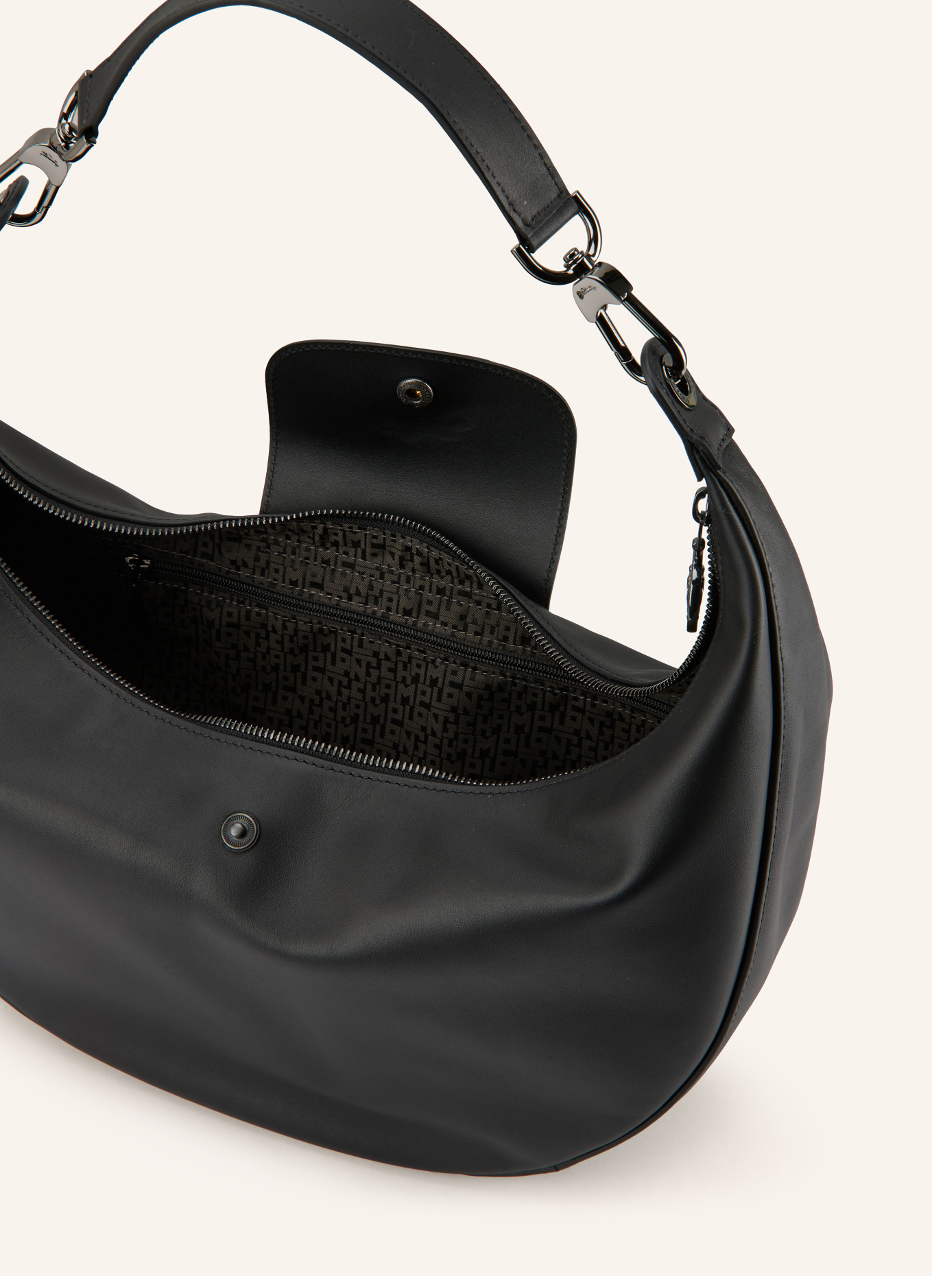 LONGCHAMP Schultertasche LE PLIAGE XTRA: SCHWARZ / PLATIN