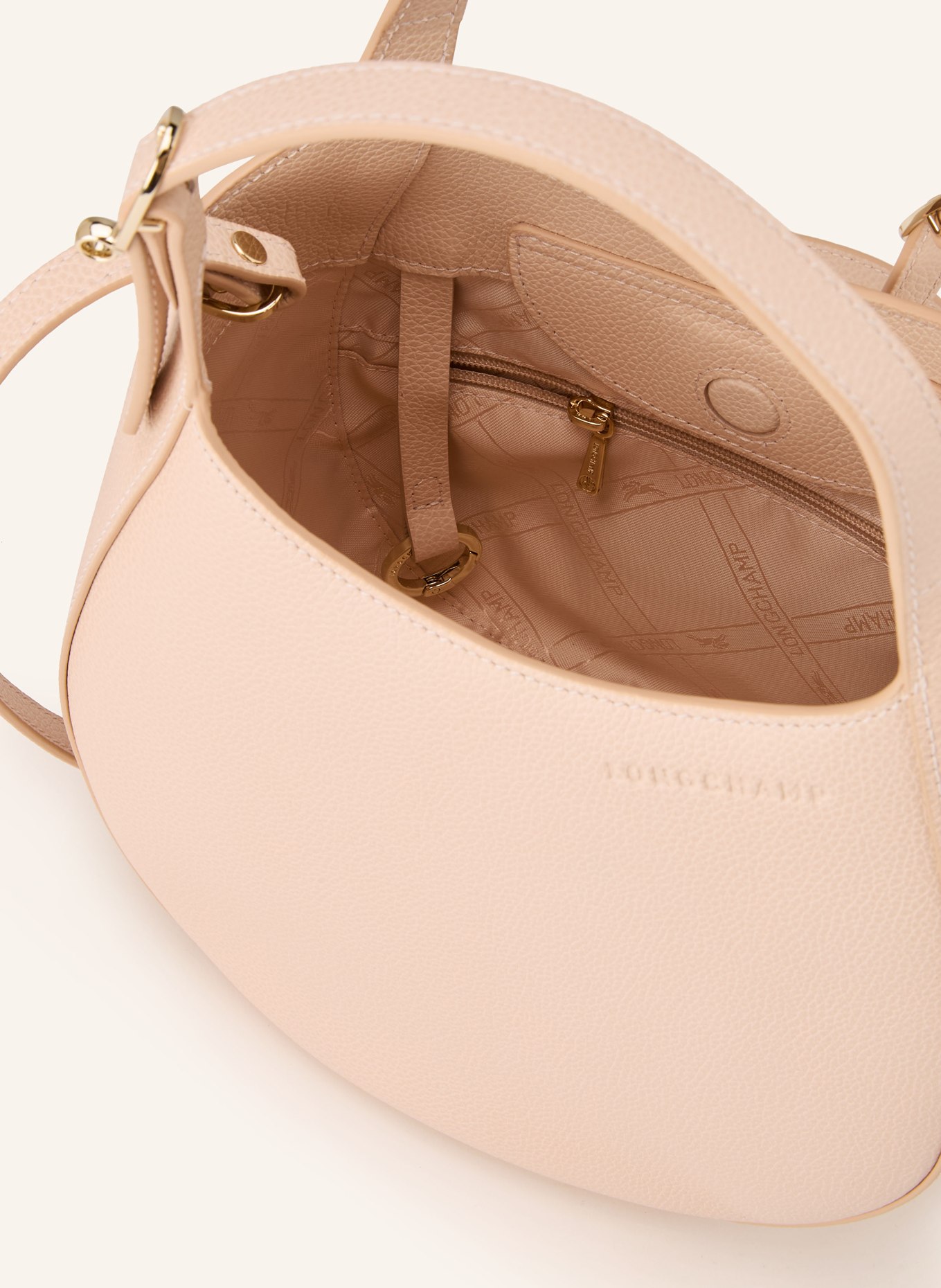 LONGCHAMP Handtasche LE FOULONNE: CREME / GOLD