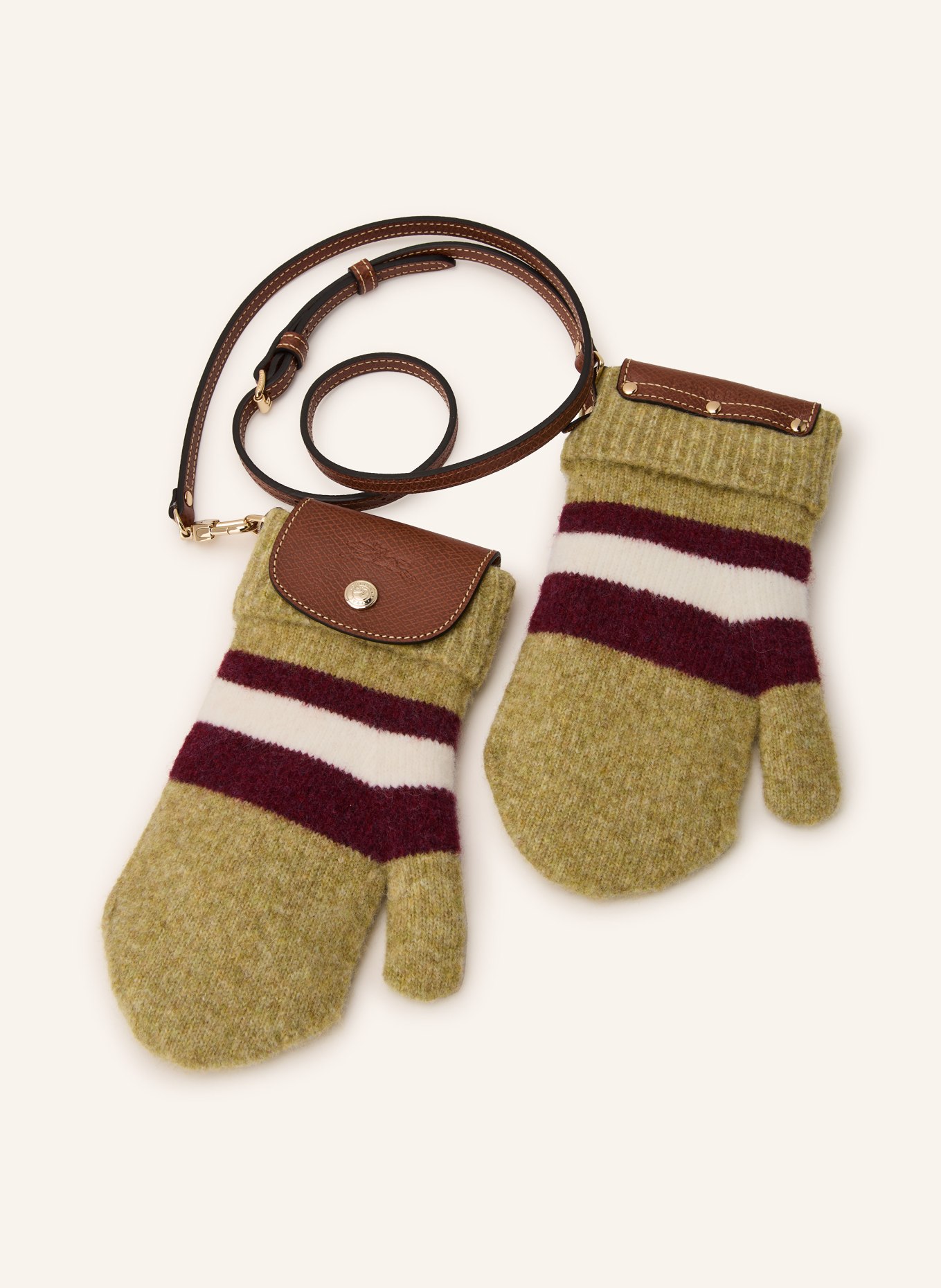 LONGCHAMP Umhängetasche LE PLIAGE COLLECTION: HELLGRÜN / DUNKELROT / WEISS