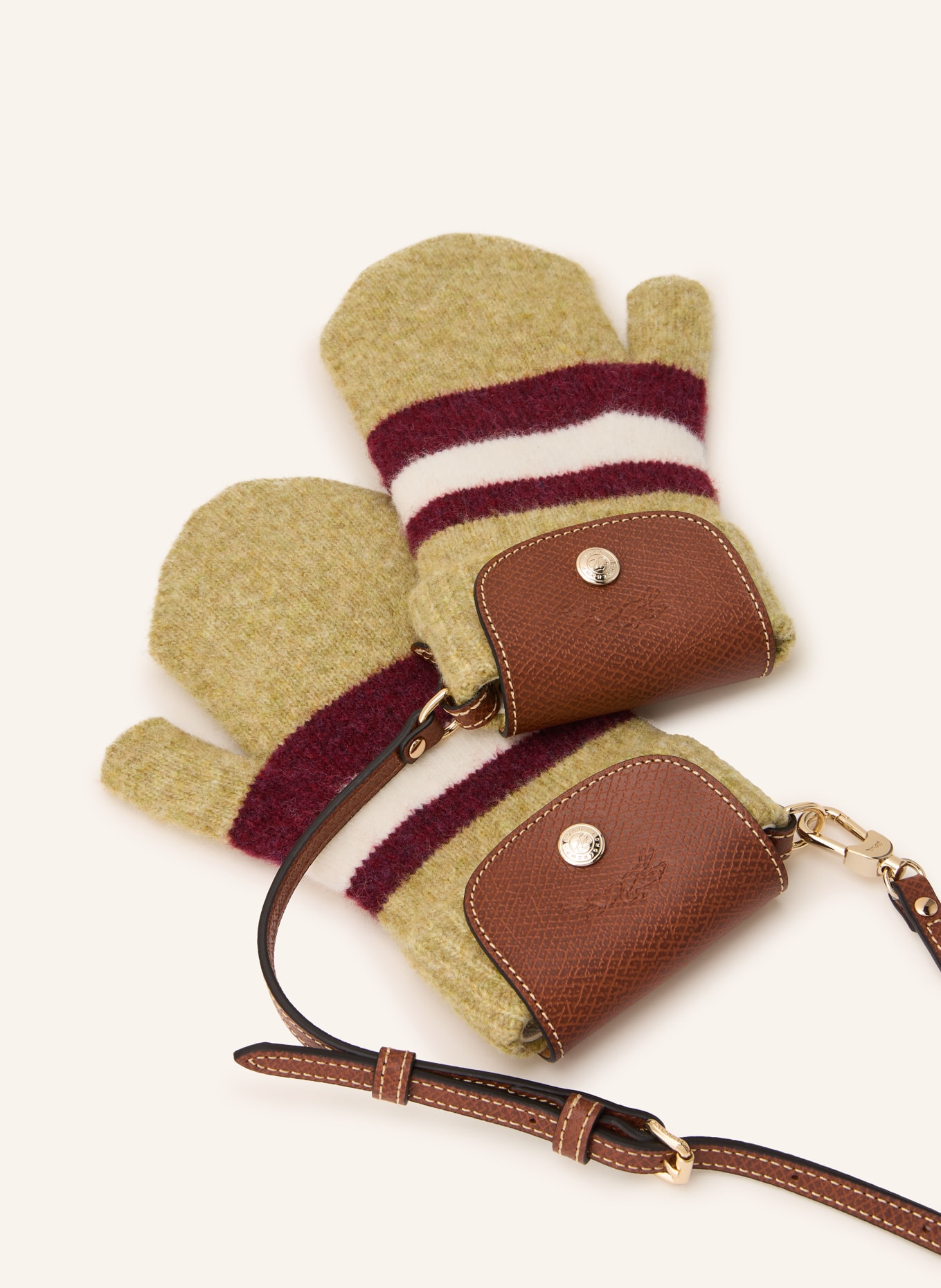 LONGCHAMP Umhängetasche LE PLIAGE COLLECTION: HELLGRÜN / DUNKELROT / WEISS