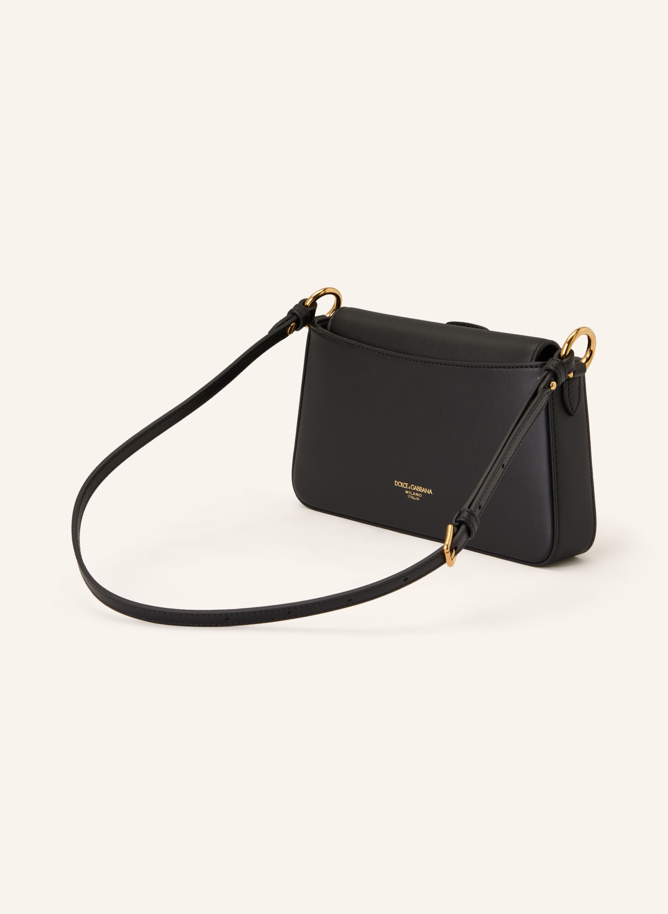 DOLCE & GABBANA torba na ramię: CZARNY / ZŁOTY