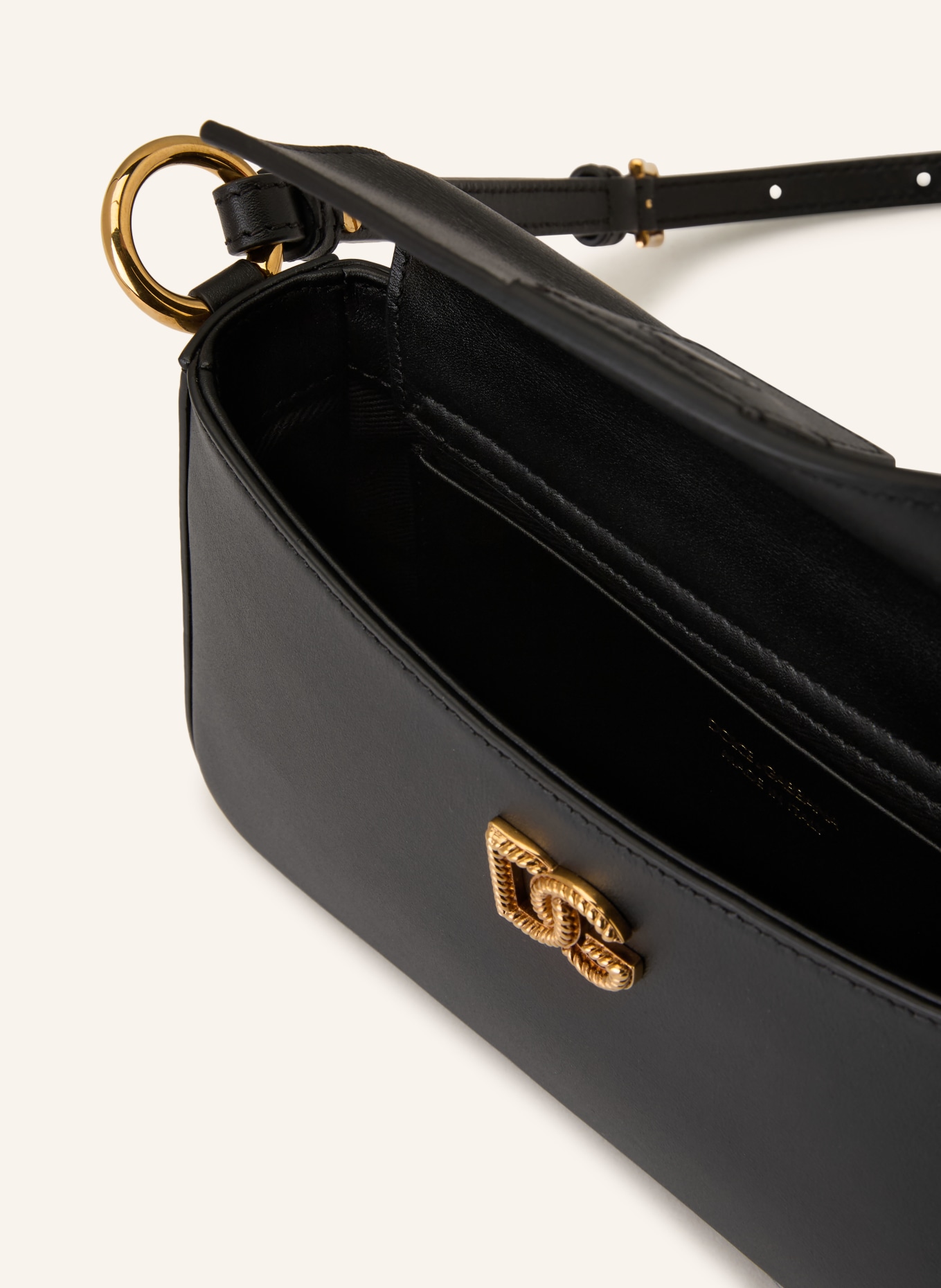 DOLCE & GABBANA torba na ramię: CZARNY / ZŁOTY