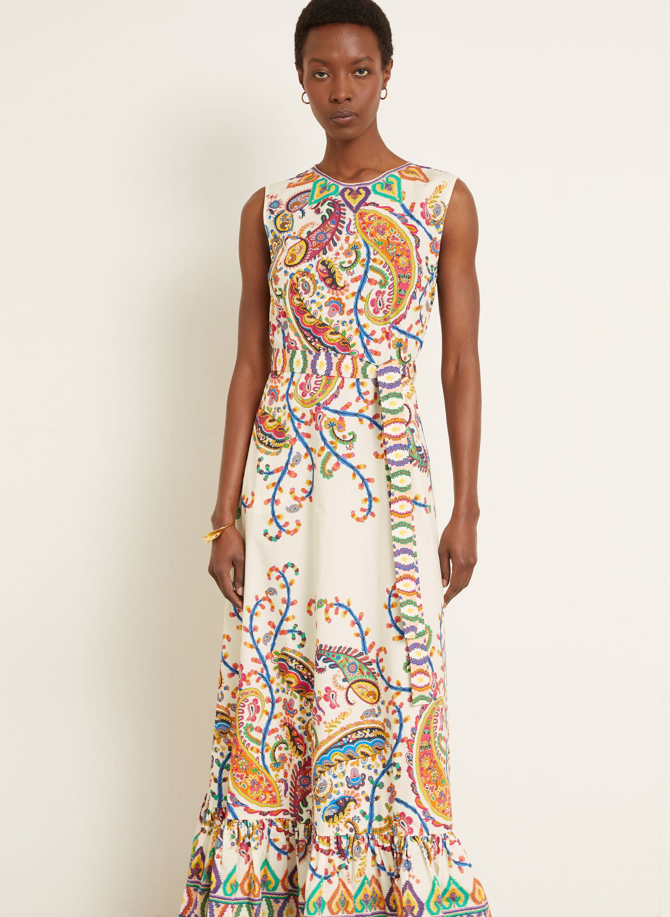 ETRO dress: ECRU / RED / BLUE