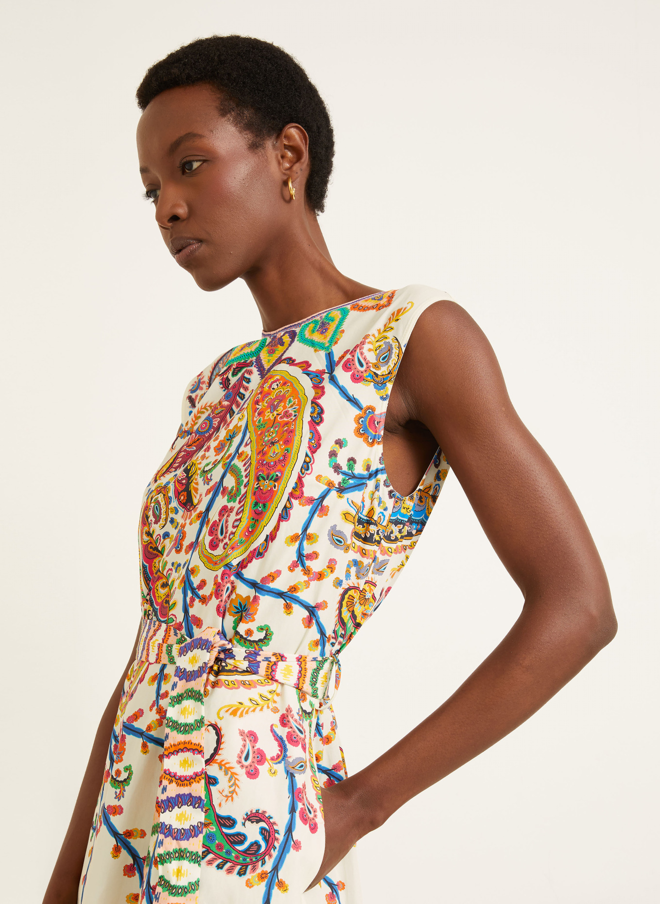 ETRO dress: ECRU / RED / BLUE