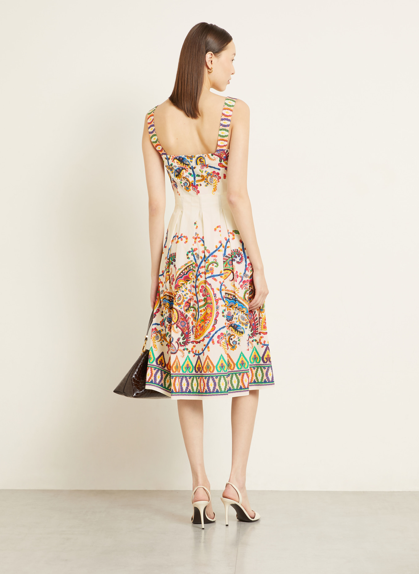 ETRO Kleid: ECRU / ORANGE / BLAU