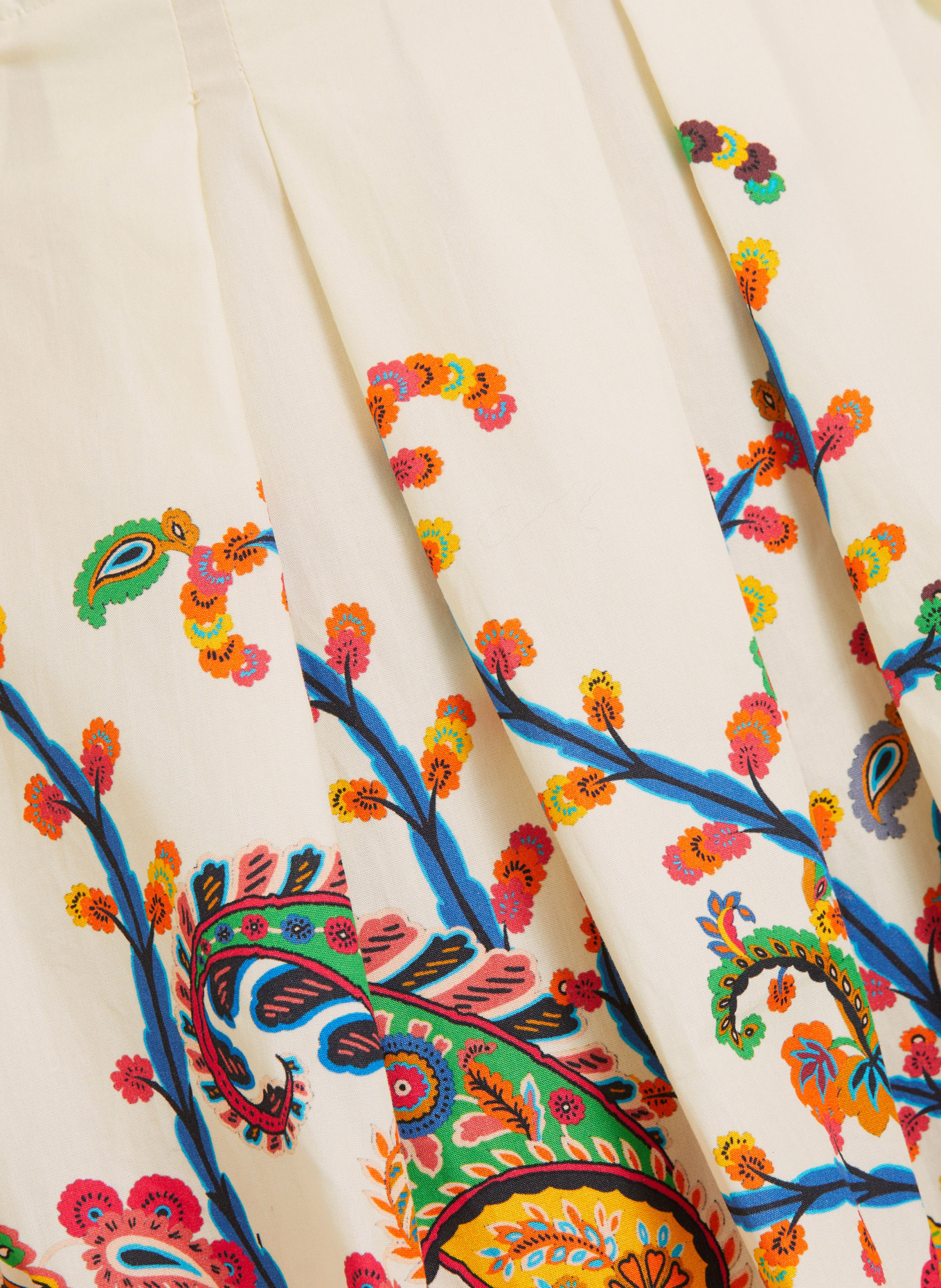 ETRO Kleid: ECRU / ORANGE / BLAU