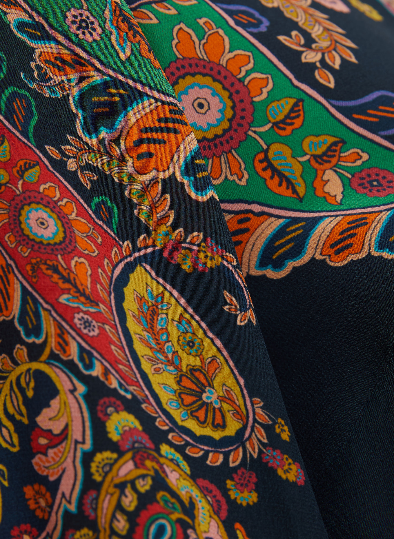 ETRO Silk blouse shirt: DARK BLUE / RED / YELLOW