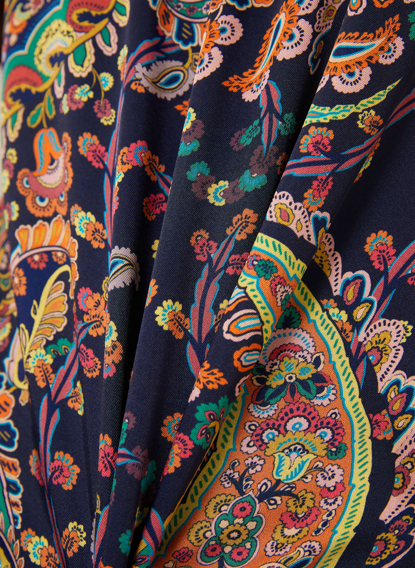 ETRO blouse top: DARK BLUE / LIGHT RED / GREEN