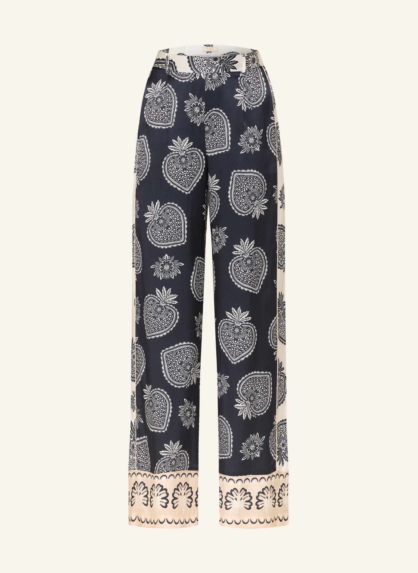 IVI collection Marlenehose mit Seide: SCHWARZ / WEISS