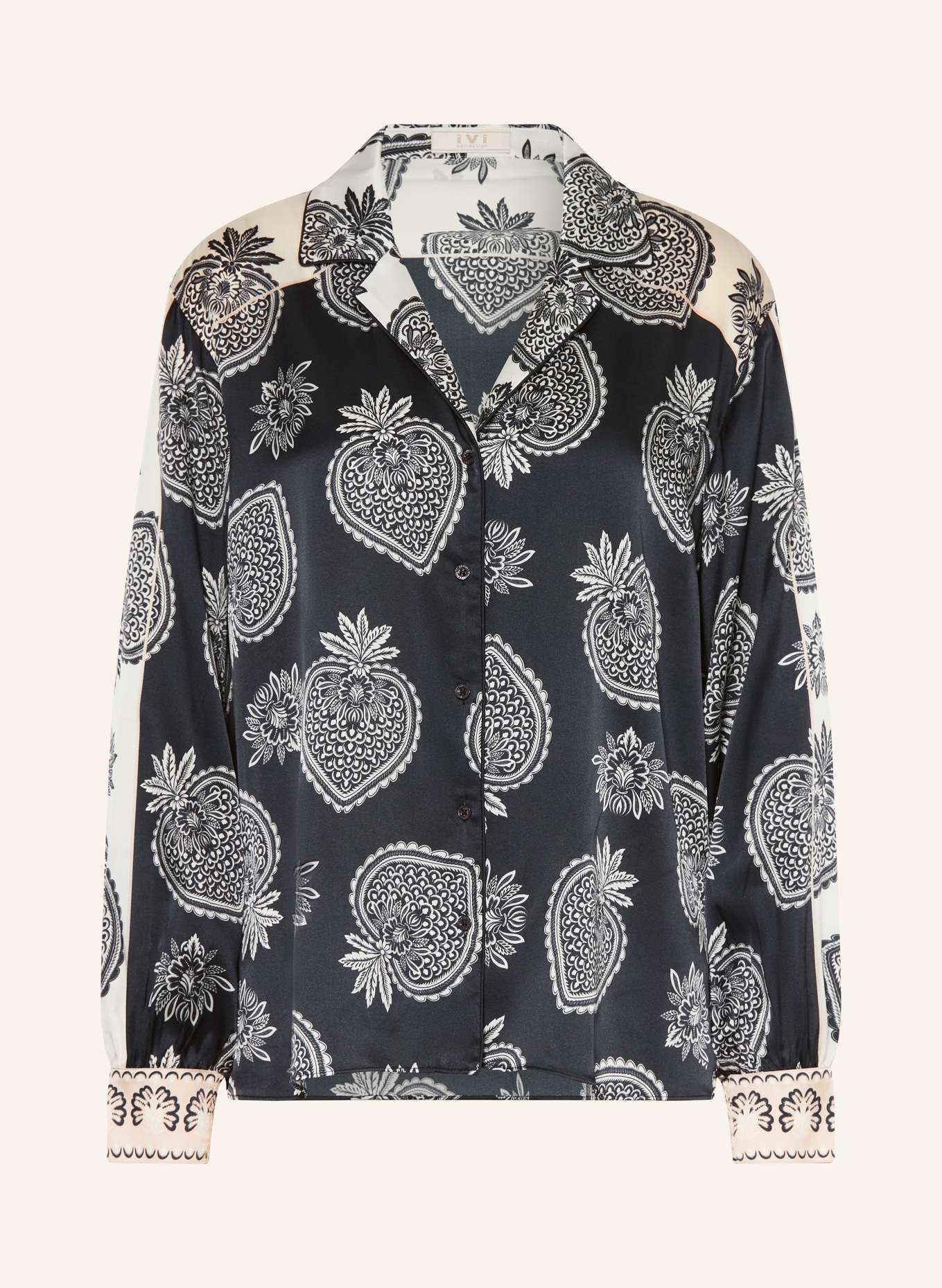 IVI collection Blusenshirt mit Seide: SCHWARZ / WEISS