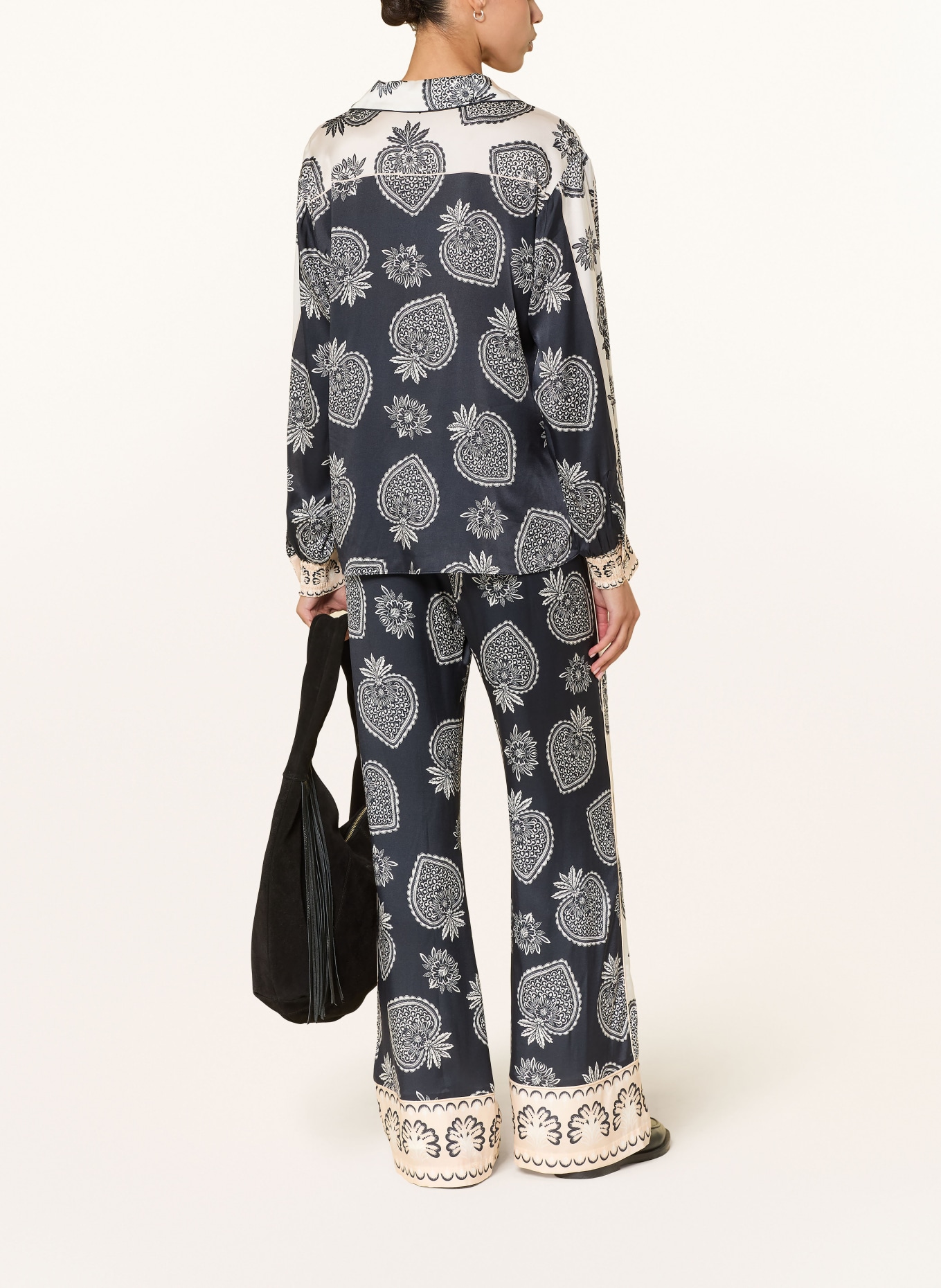 IVI collection Blusenshirt mit Seide: SCHWARZ / WEISS