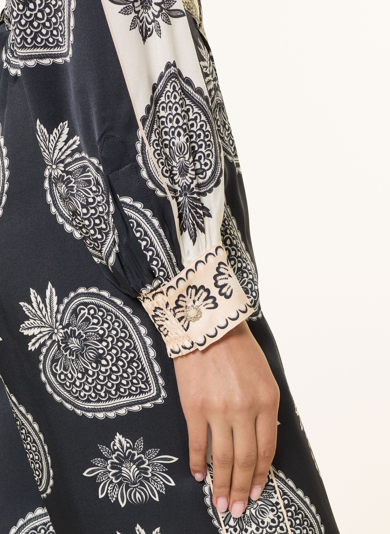 IVI collection Blusenshirt mit Seide: SCHWARZ / WEISS