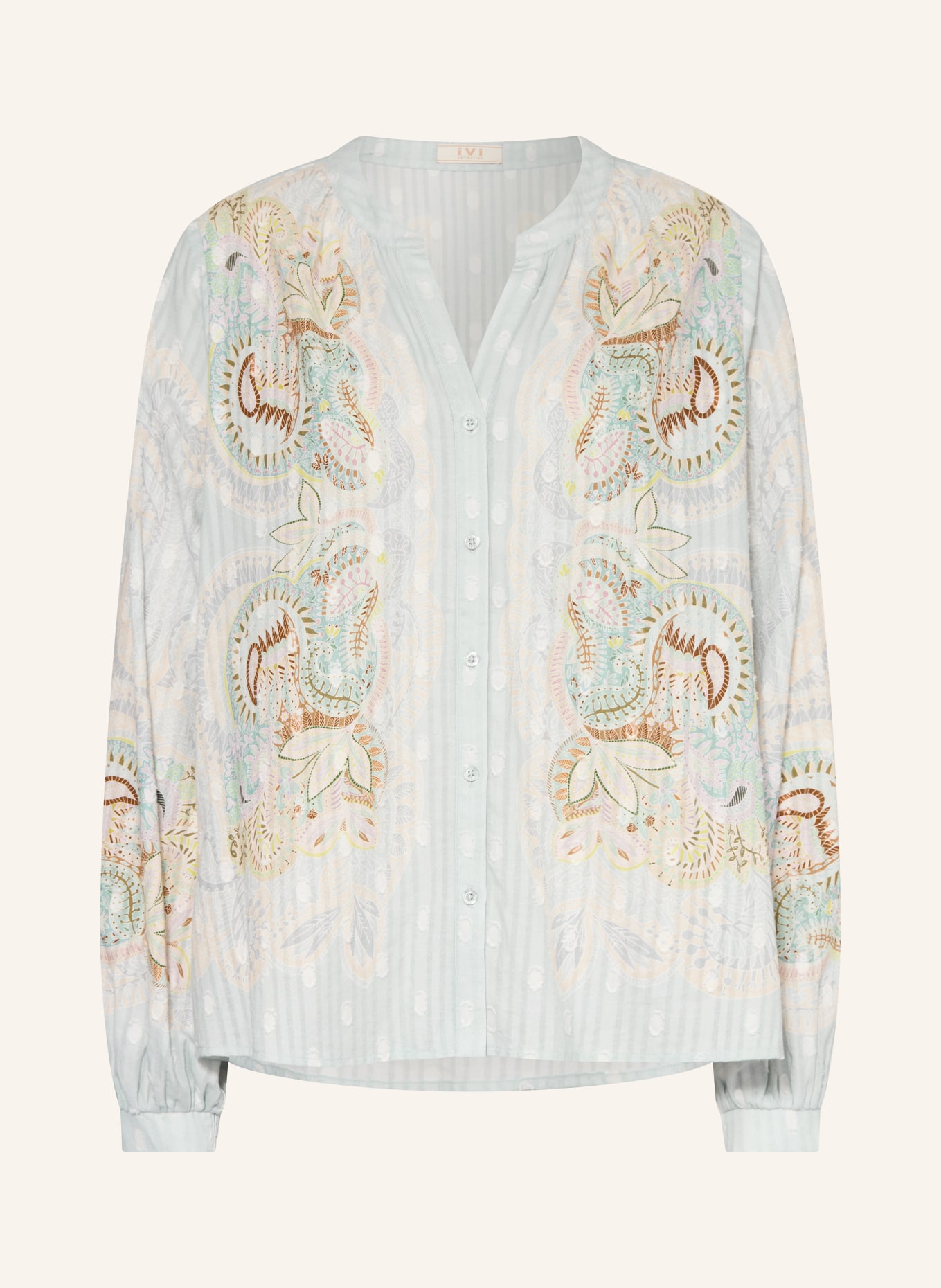 IVI collection blůza: TMAVĚ MODRÁ / HNĚDÁ / SVĚTLE ZELENÁ