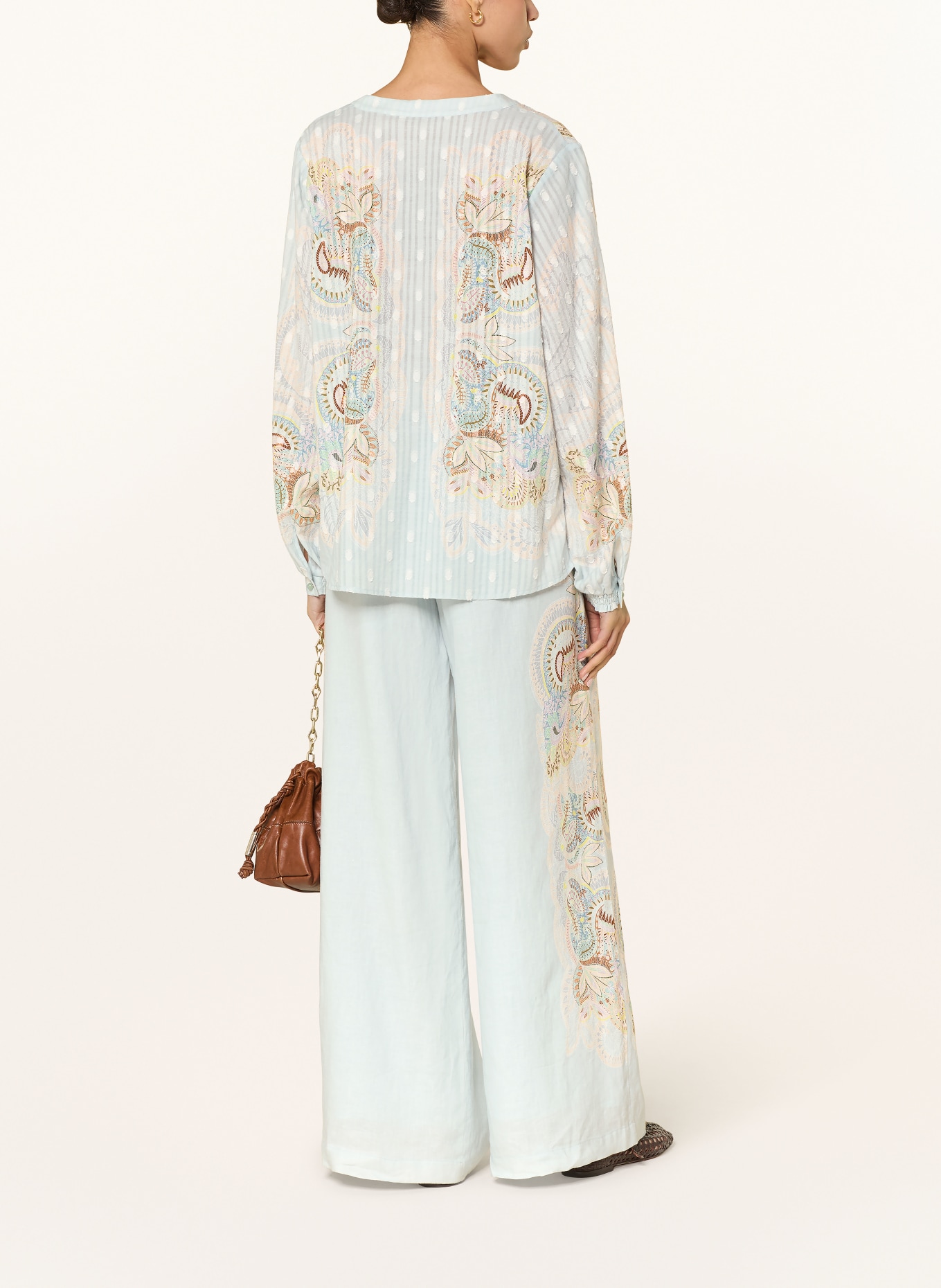 IVI collection blůza: TMAVĚ MODRÁ / HNĚDÁ / SVĚTLE ZELENÁ