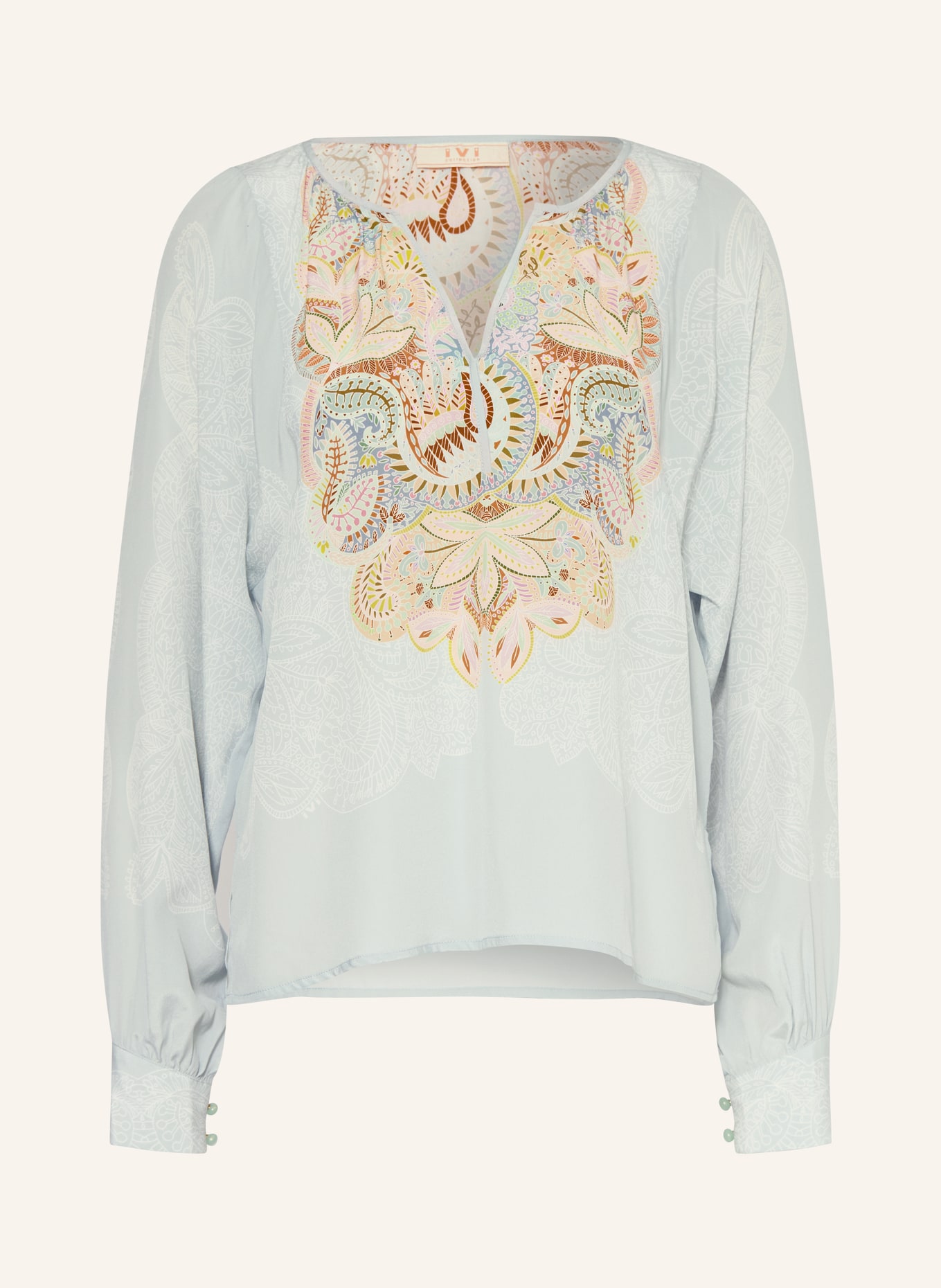 IVI collection Blusenshirt aus Seide: MINT / ORANGE / GELB