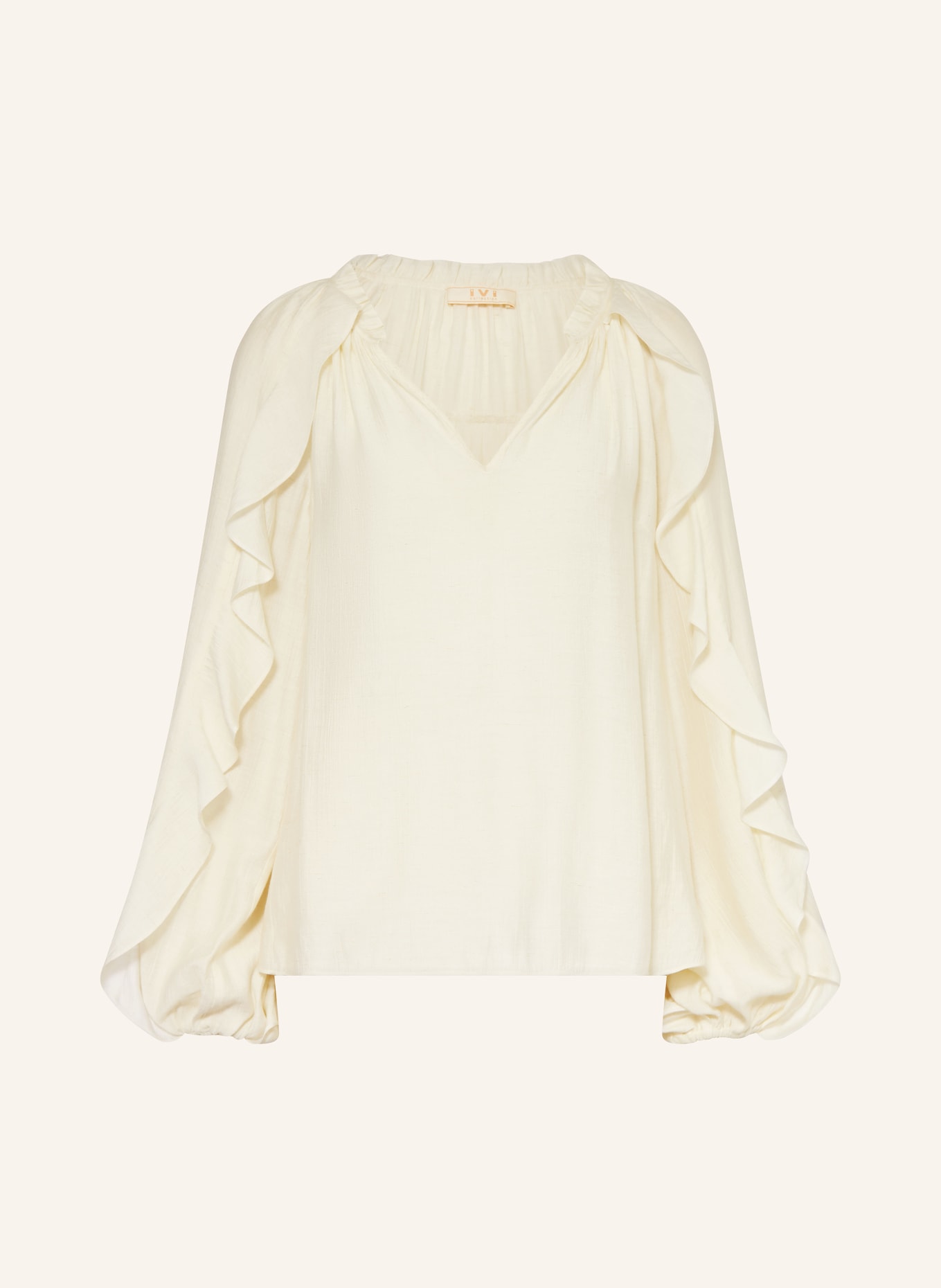 IVI collection Blusensirt mit Volants: ECRU