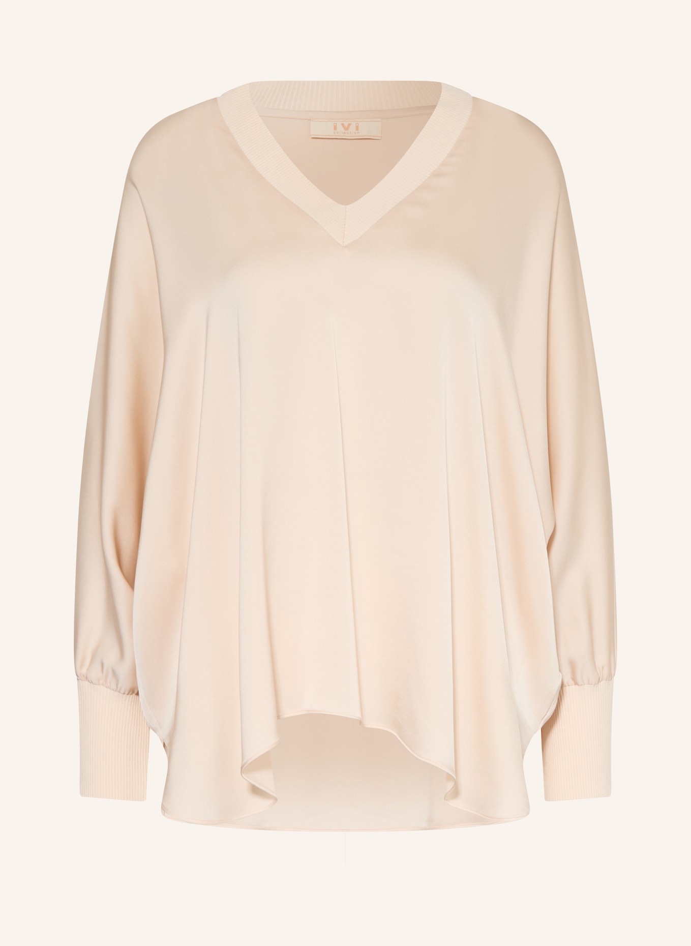 IVI collection Blusenshirt aus Seide: HELLBRAUN