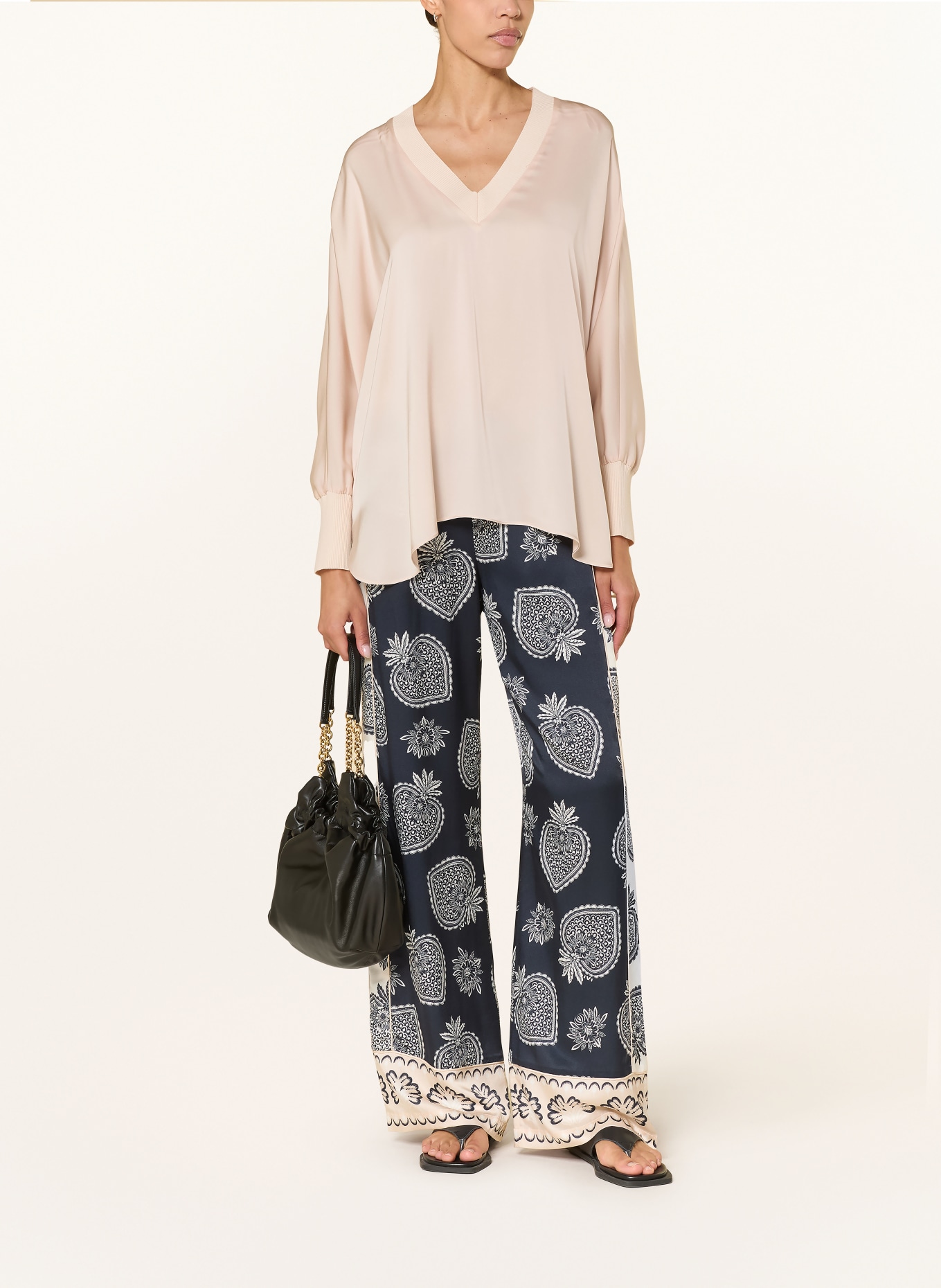 IVI collection Blusenshirt aus Seide: HELLBRAUN