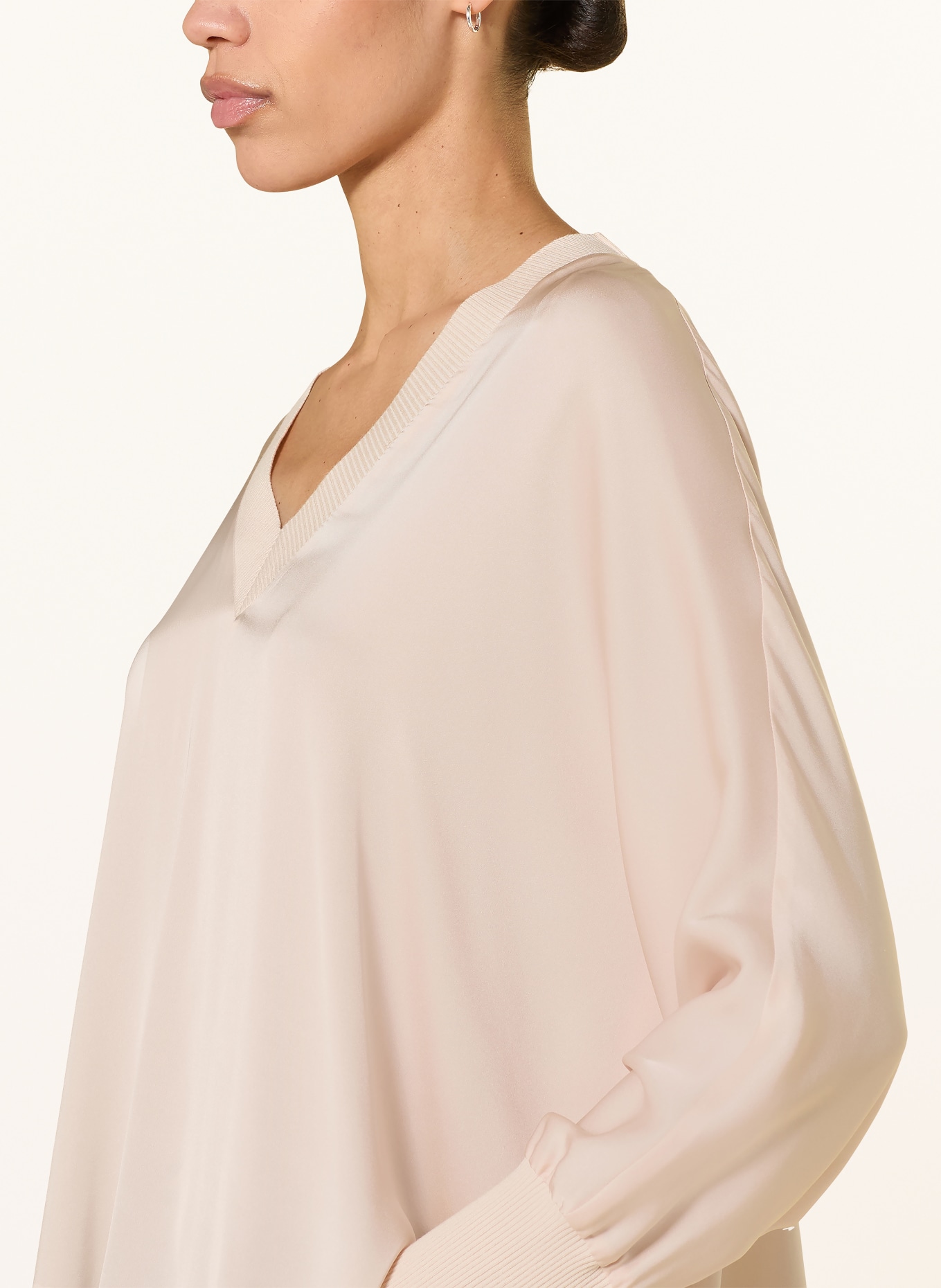 IVI collection Blusenshirt aus Seide: HELLBRAUN