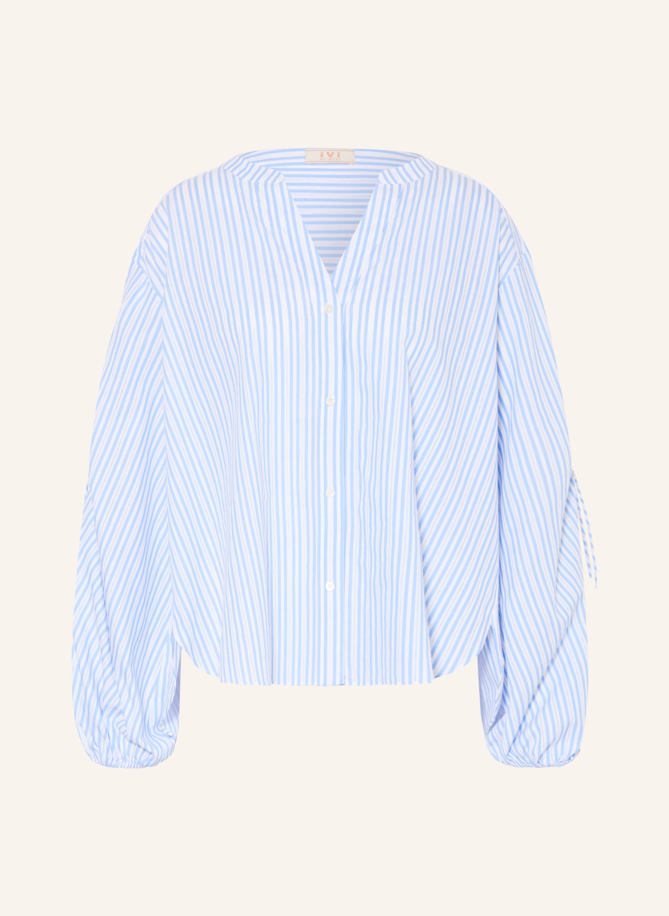 IVI collection chemisier: BLANC / BLEU CLAIR