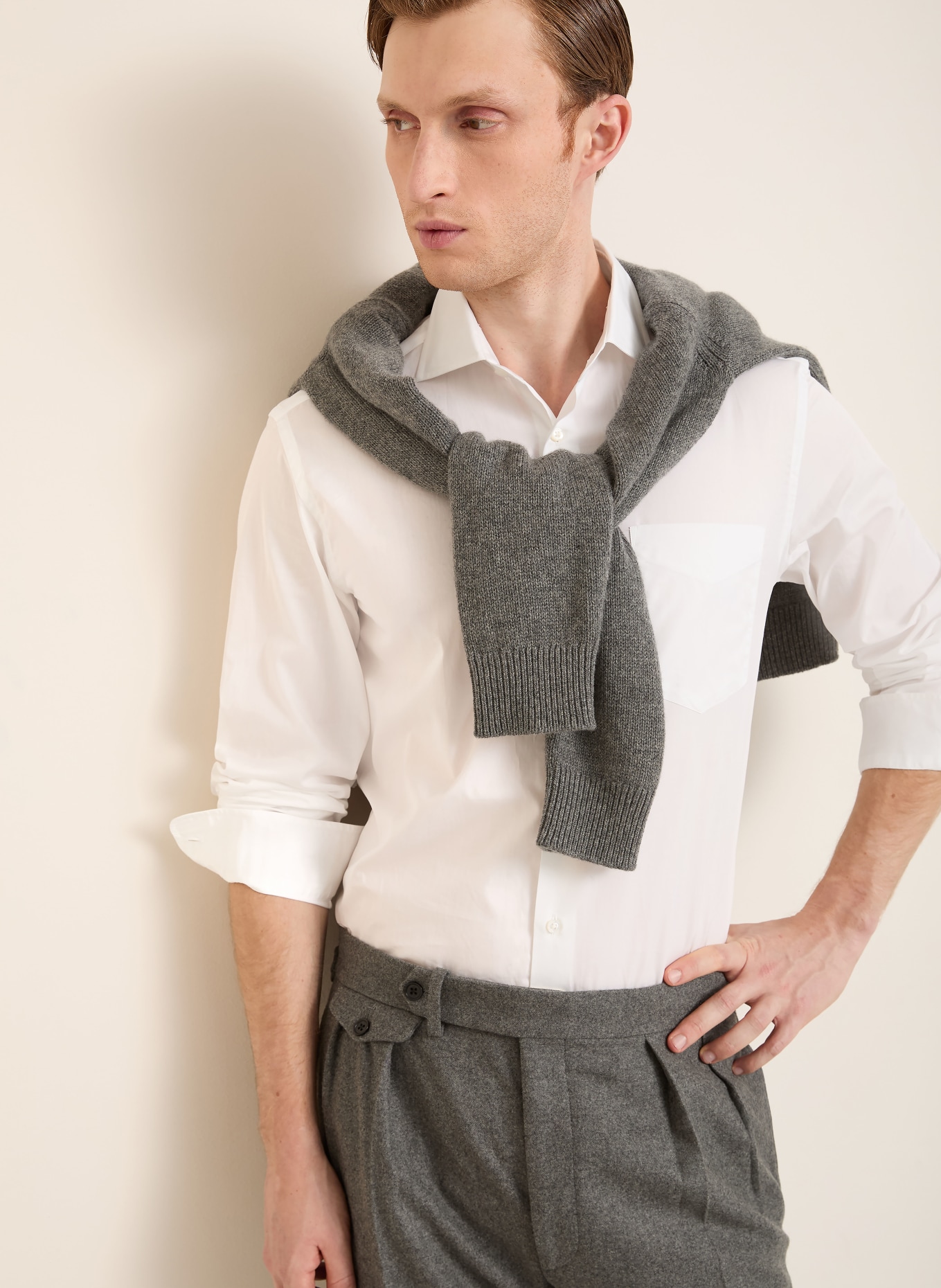 RALPH LAUREN PURPLE LABEL Regular fit shirt: WHITE