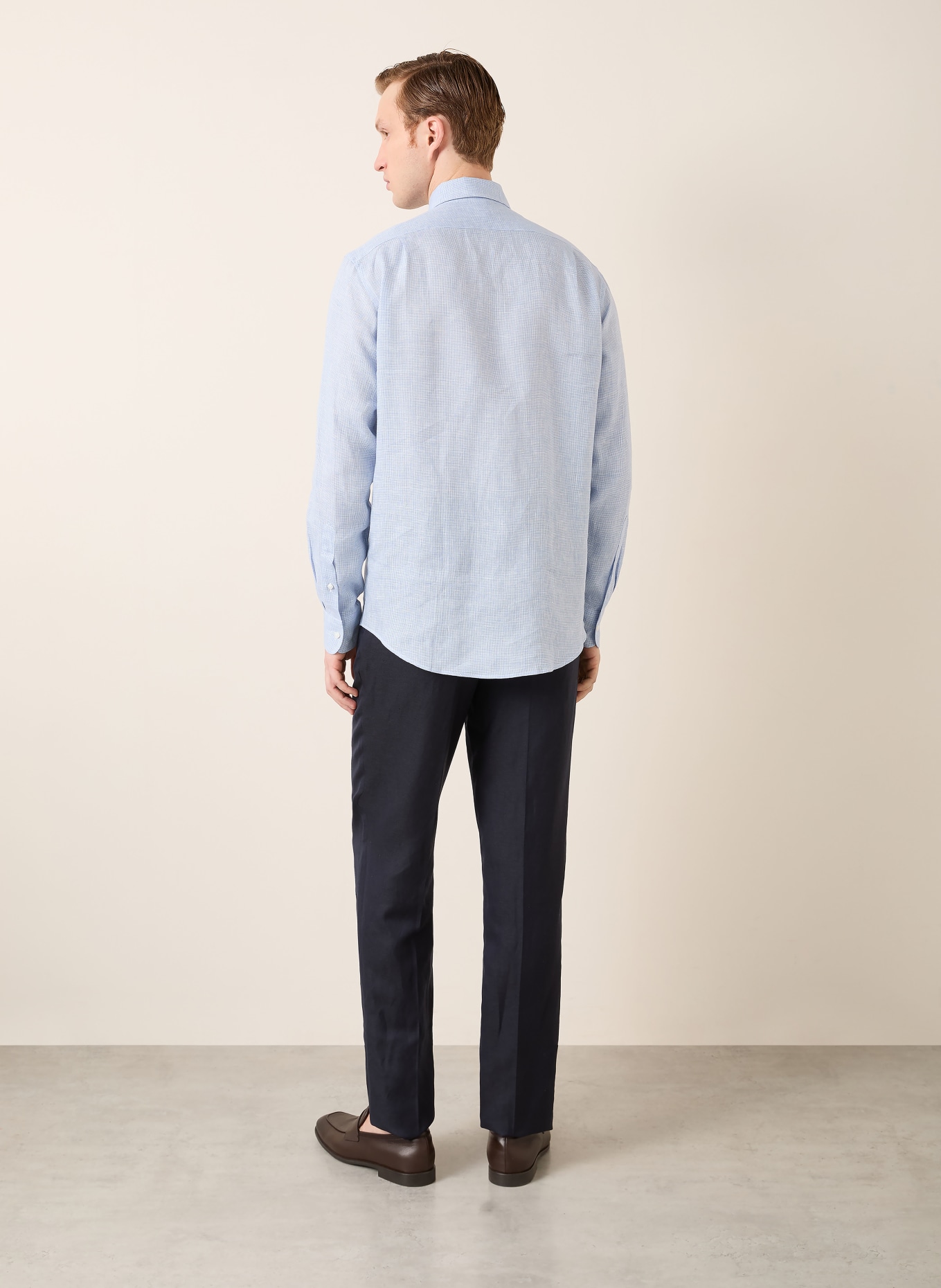 RALPH LAUREN PURPLE LABEL Leinenhemd Regular Fit: HELLBLAU