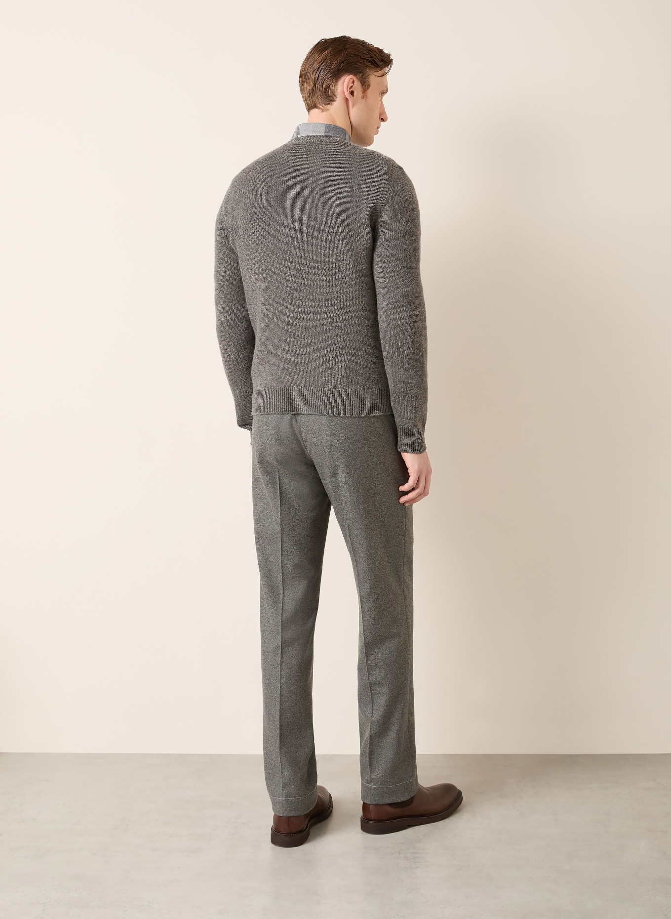 RALPH LAUREN PURPLE LABEL Cashmere-Pullover: DUNKELGRAU