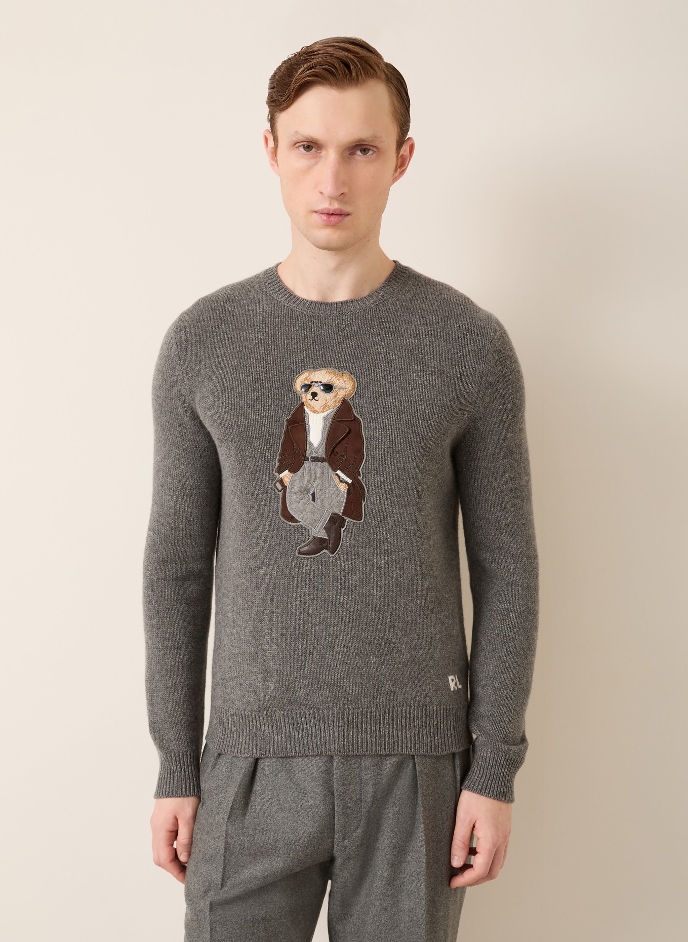 RALPH LAUREN PURPLE LABEL Cashmere-Pullover: DUNKELGRAU