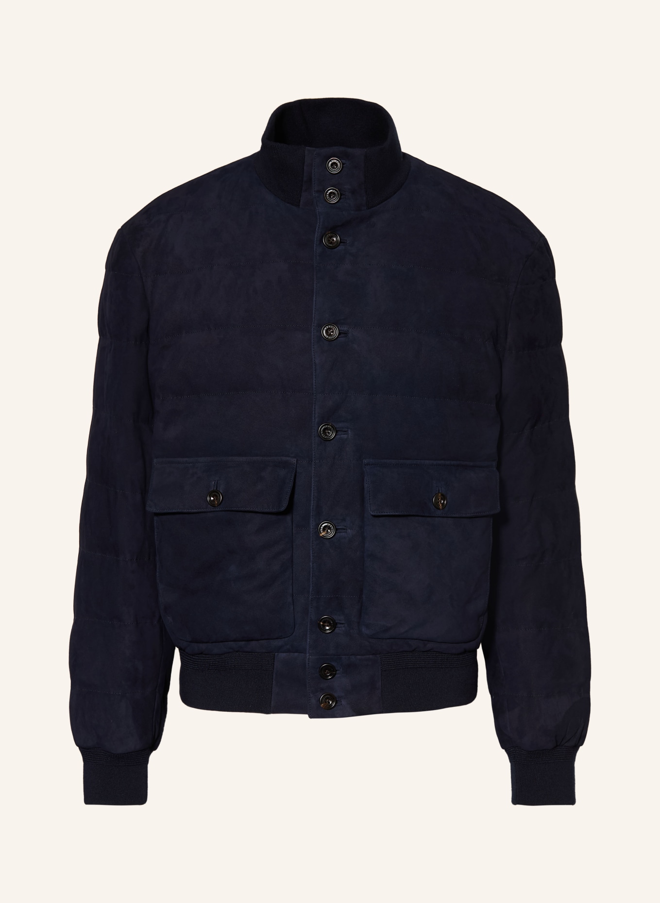 RALPH LAUREN PURPLE LABEL Kurtka puchowa ze skóry: GRANATOWY